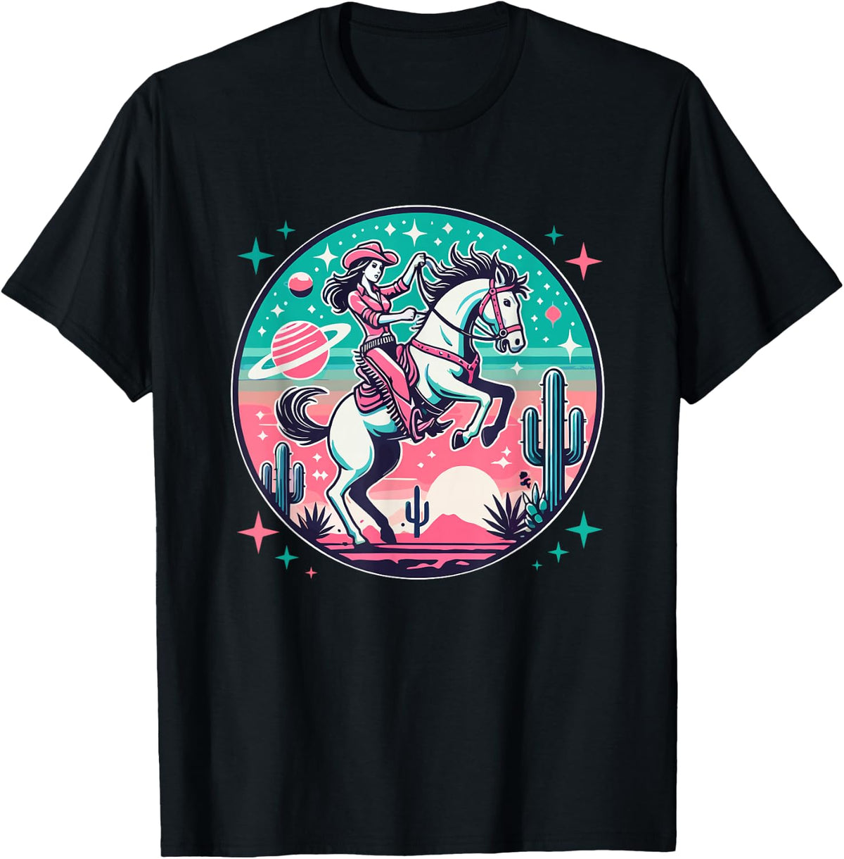 Space Cowgirl Outfit Cosmic Costume Galactic Western Riding T-Shirt