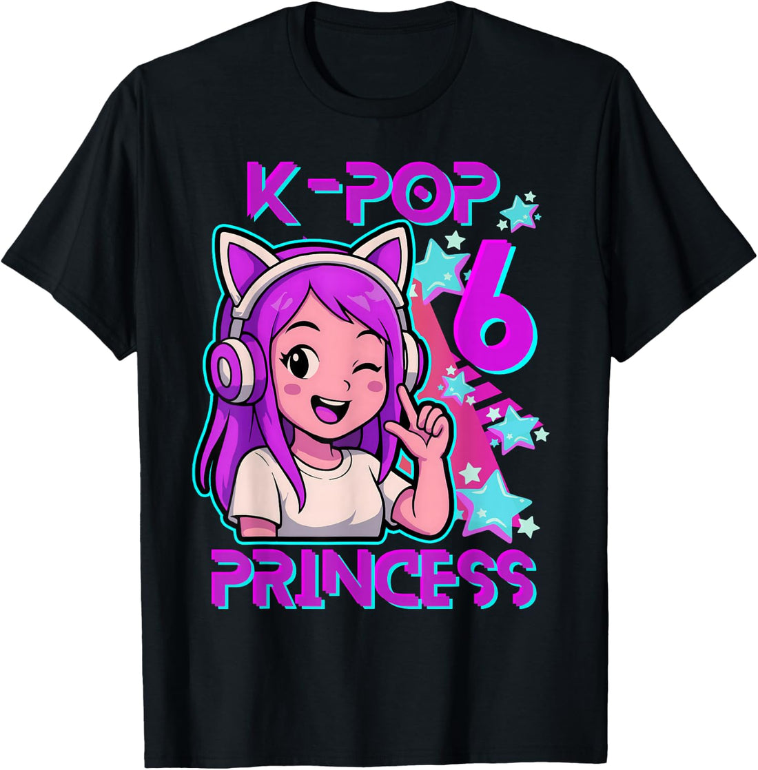 6 Years Old Birthday K pop Kids 6th Birthday Girls K-pop T-Shirt