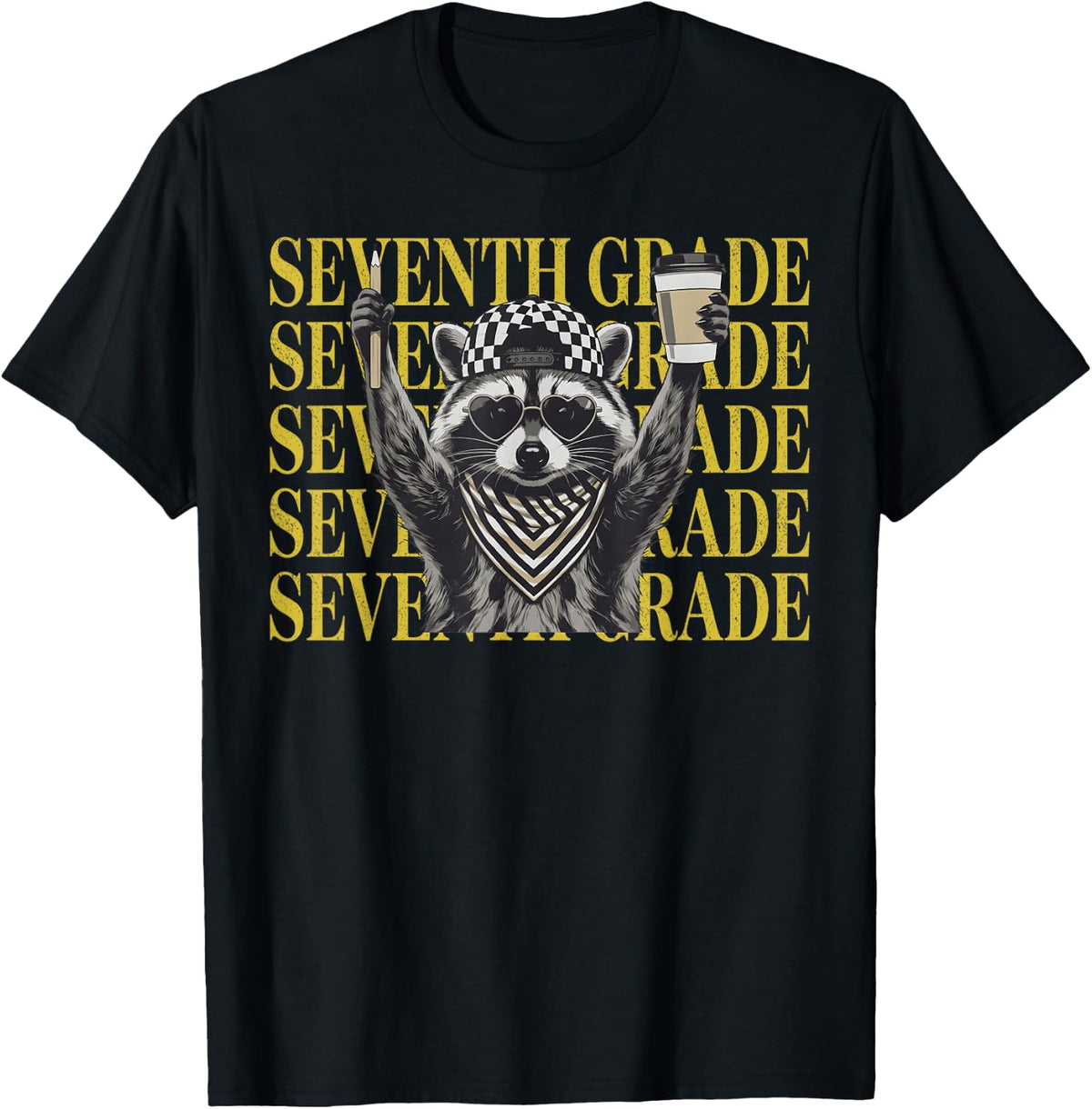 Funny Seventh Grade Raccoon Back to School Teacher T-Shirt