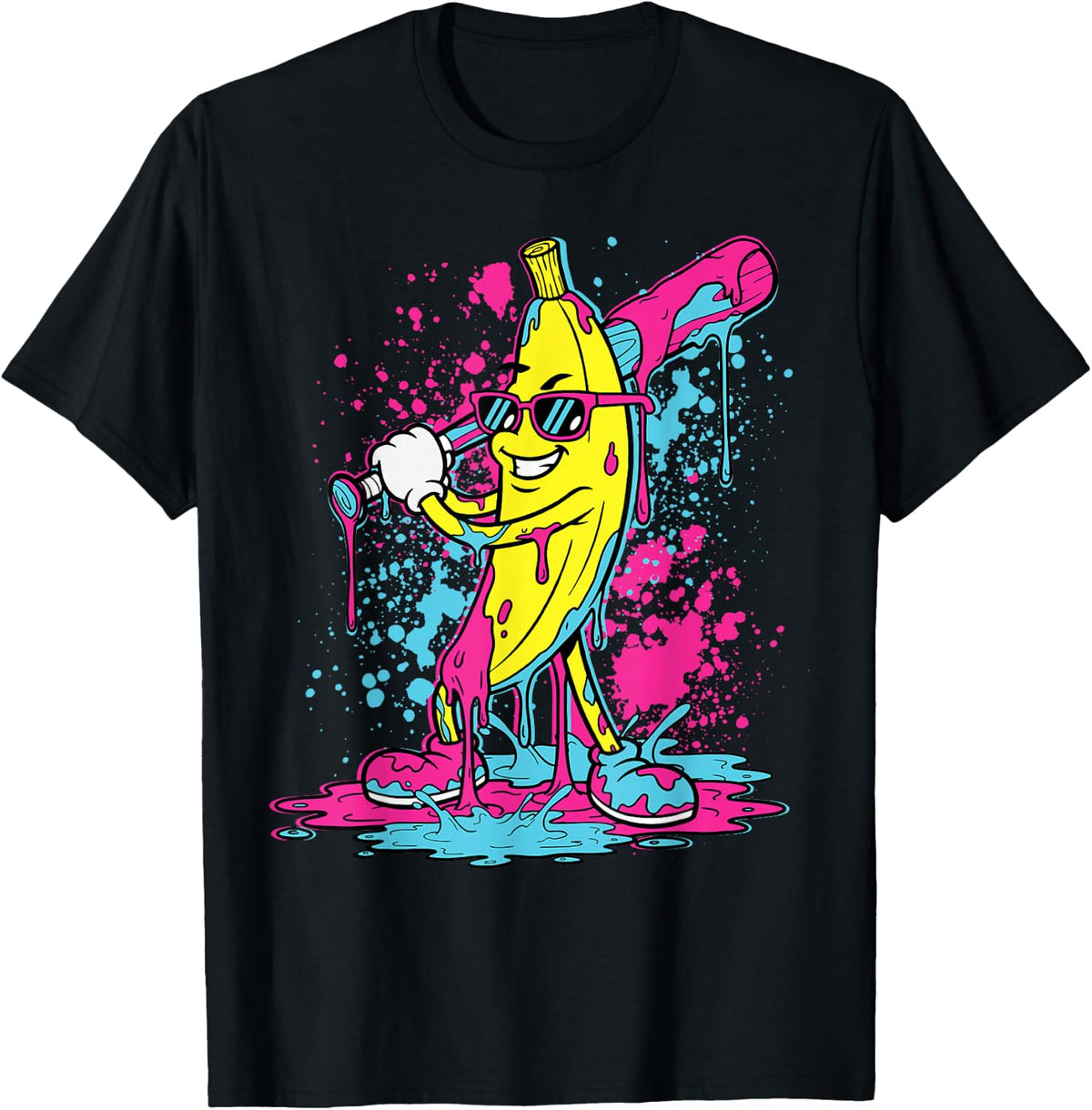 Banana Baseball Drip Ice Cream Dripping Funny Boys Kids T-Shirt
