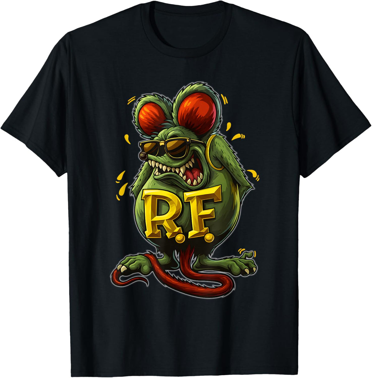 Funny Rat Fink Horror Hot Rod Cool Spooky Mouse Sunglasses T-Shirt