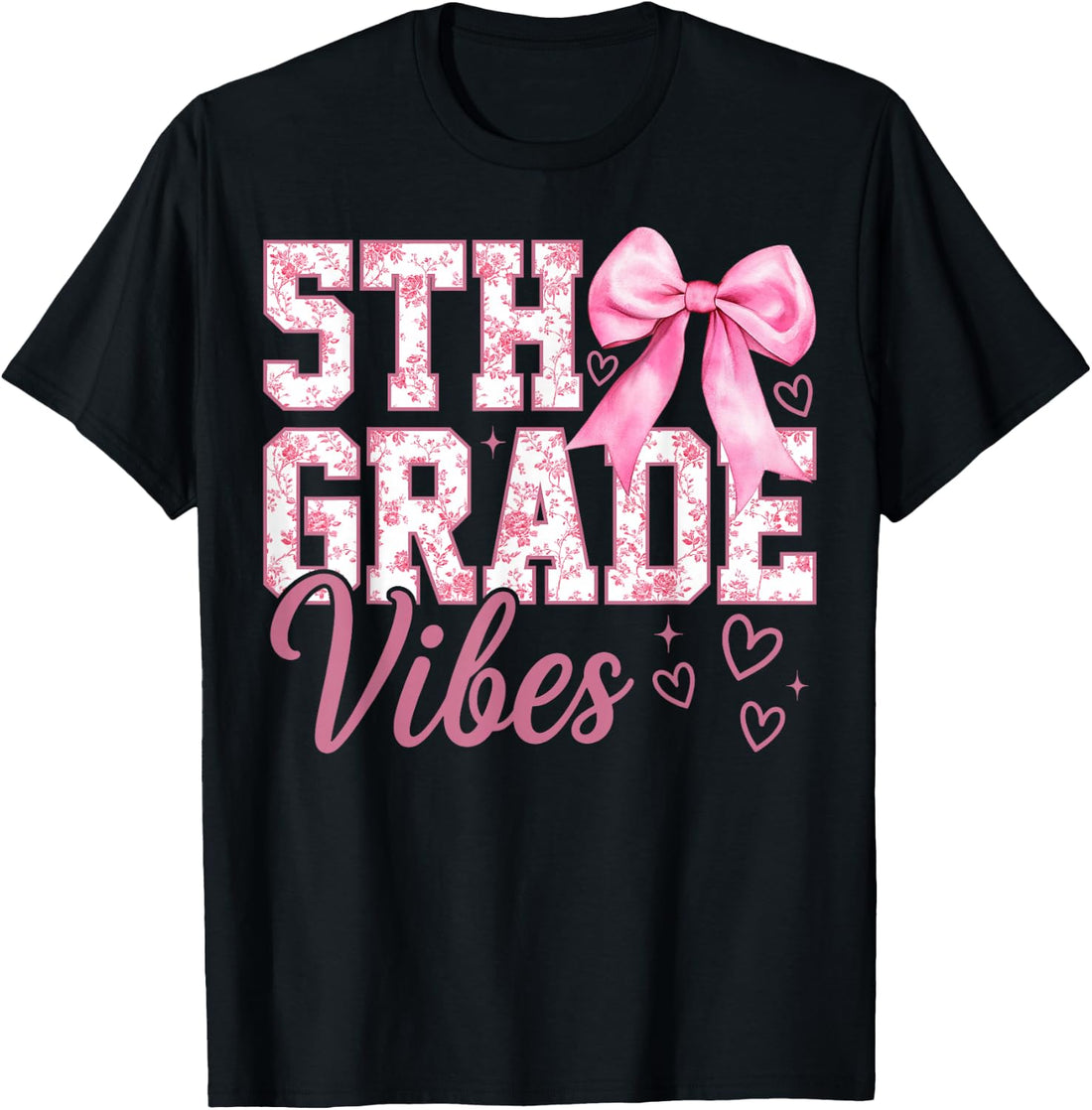 5th Grade Vibes Coquette Bow Back to School Fifth Grade T-Shirt
