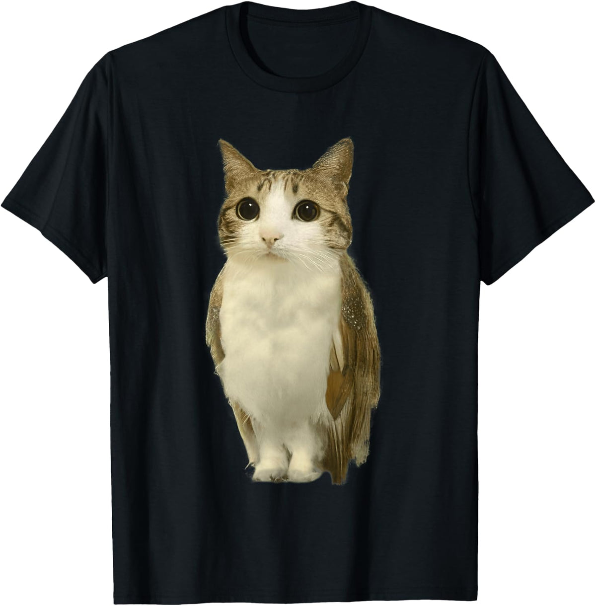 Cat Owl Cursed Internet Funny Brainrot Meowl Meme T-Shirt