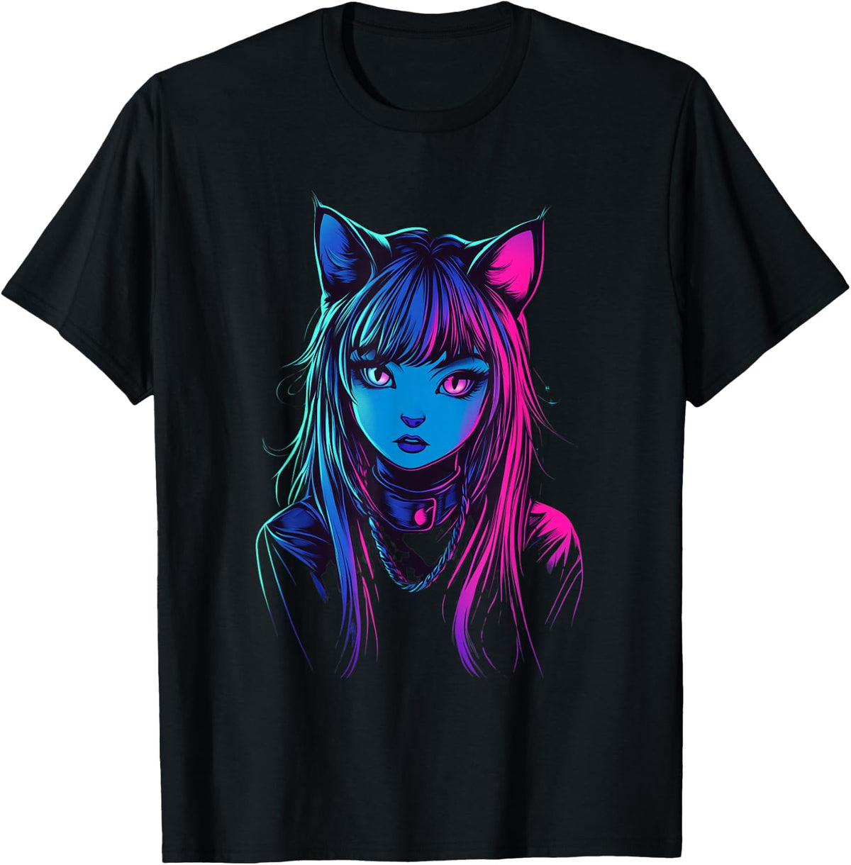 Anime Cat Girl Furry Style Art for Teens Kawaii Cosplay T-Shirt