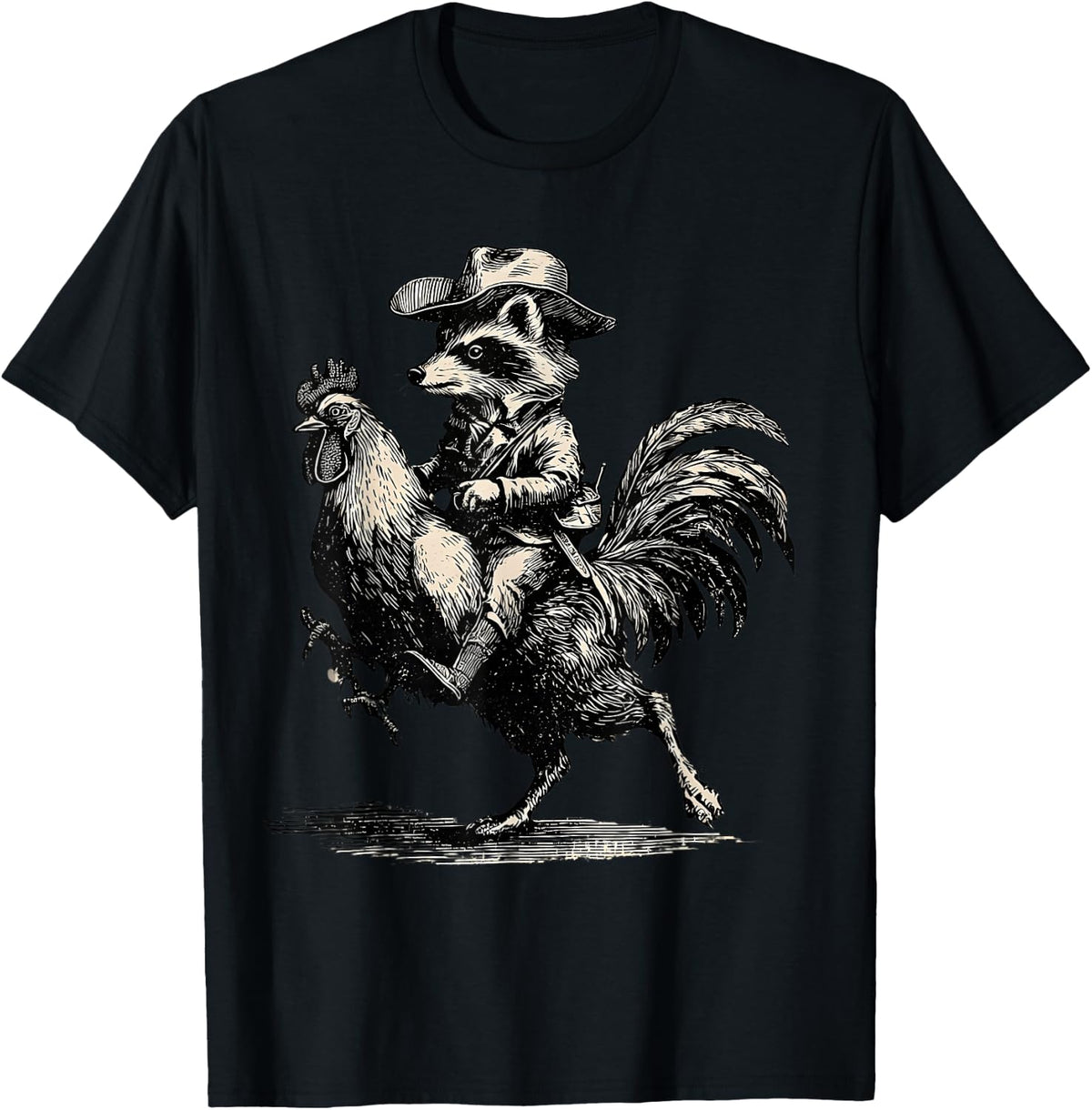 Country Cowboy Raccoon Trash Panda Cowgirl Western Texax T-Shirt