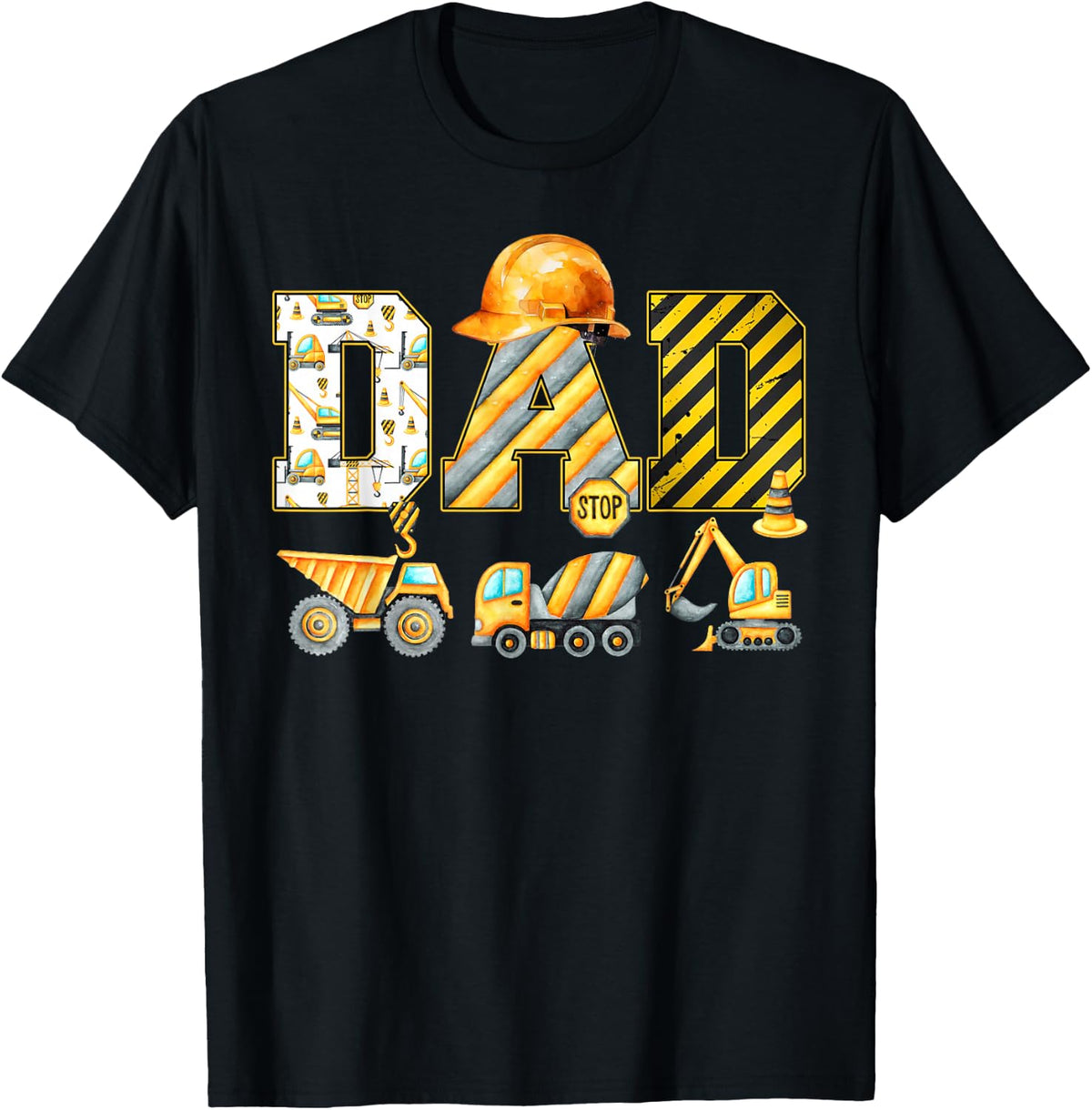 Funny Dad Construction Excavator Kids Matching Family Party T-Shirt