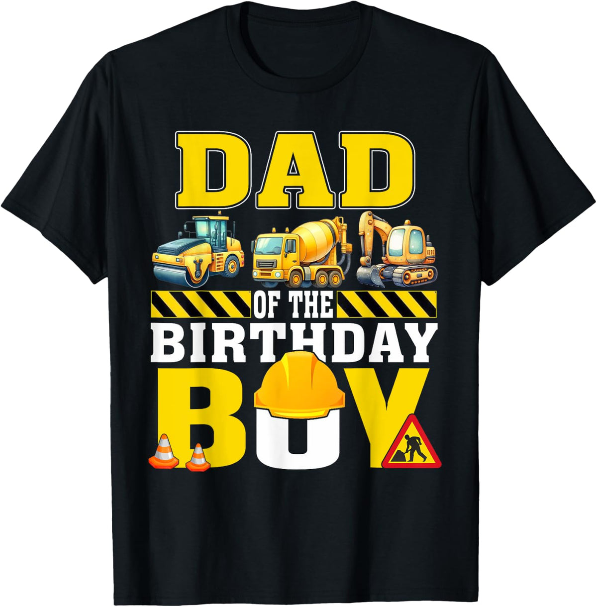 Dad Of The Birthday Boy Construction Worker Birthday T-Shirt