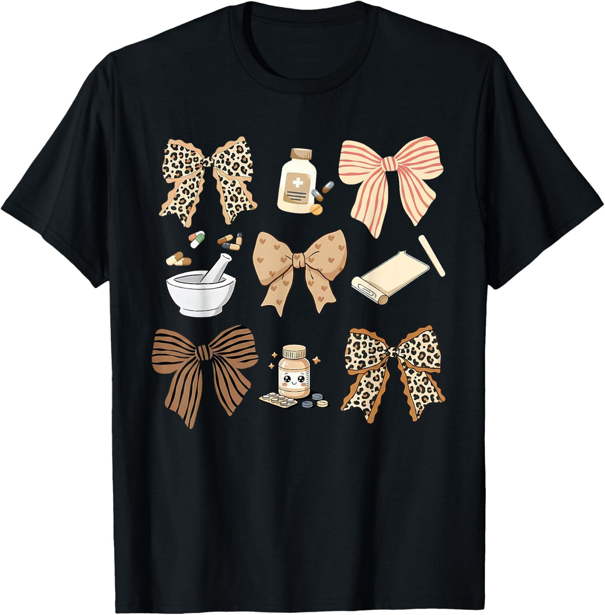 Coquette Leopard Pharmacy Tech Pharmacist Certified Pharm T-Shirt
