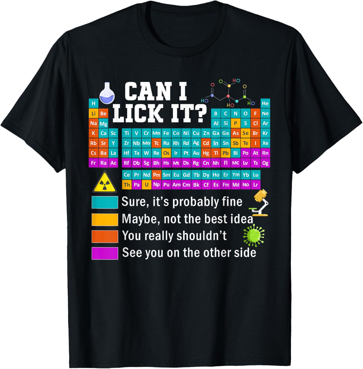 Can i Lick it Periodic Table Funny Teacher Gifts Science T-Shirt