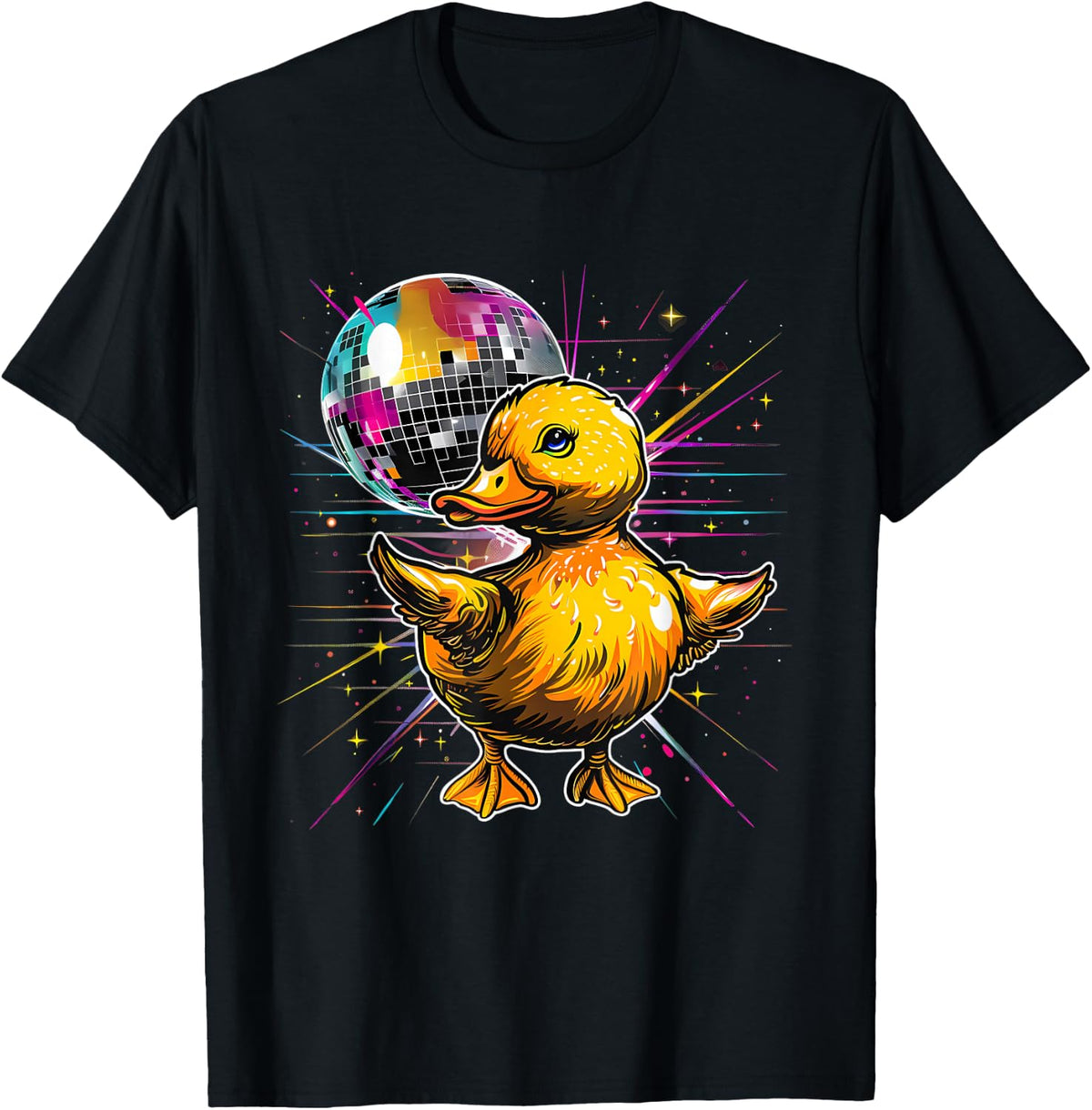 Rubber Duck Disco Dancing Disco Ball Music Rubber Duckie T-Shirt