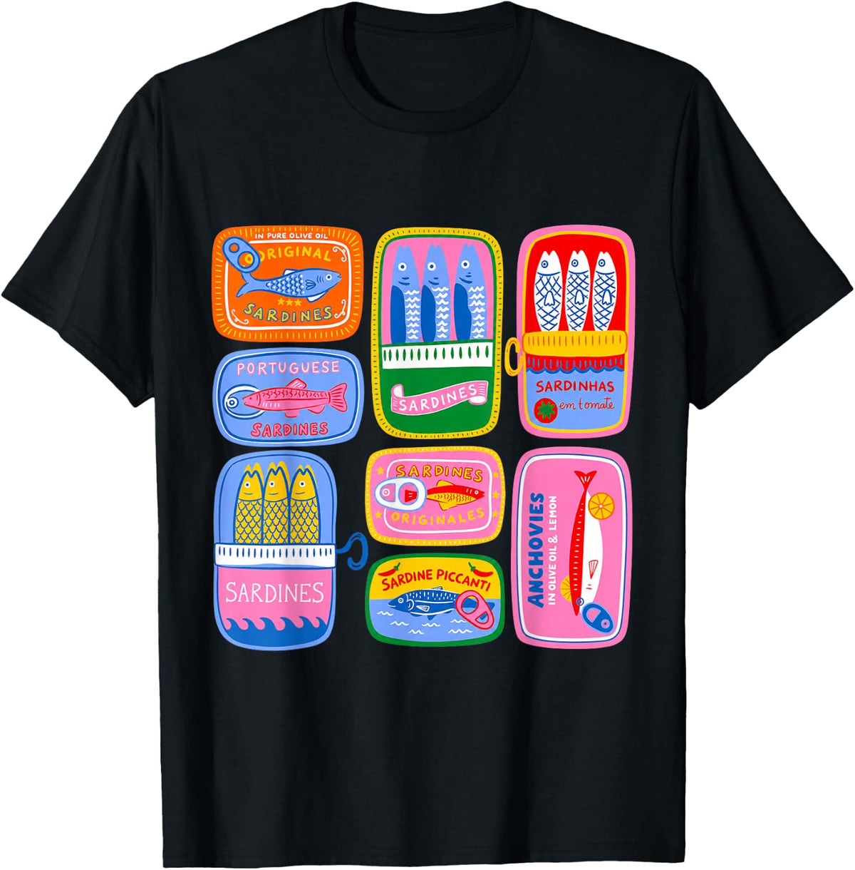 Portuguese Sardines Vintage Coastal Foodie T-Shirt