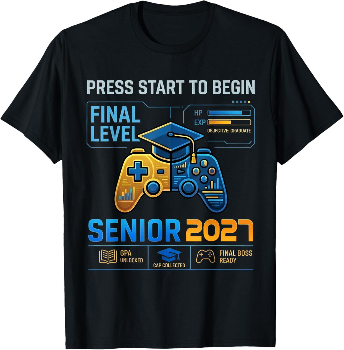 Senior Class of 2027 Back to School Gamer Boys Senior 2027 T-Shirt