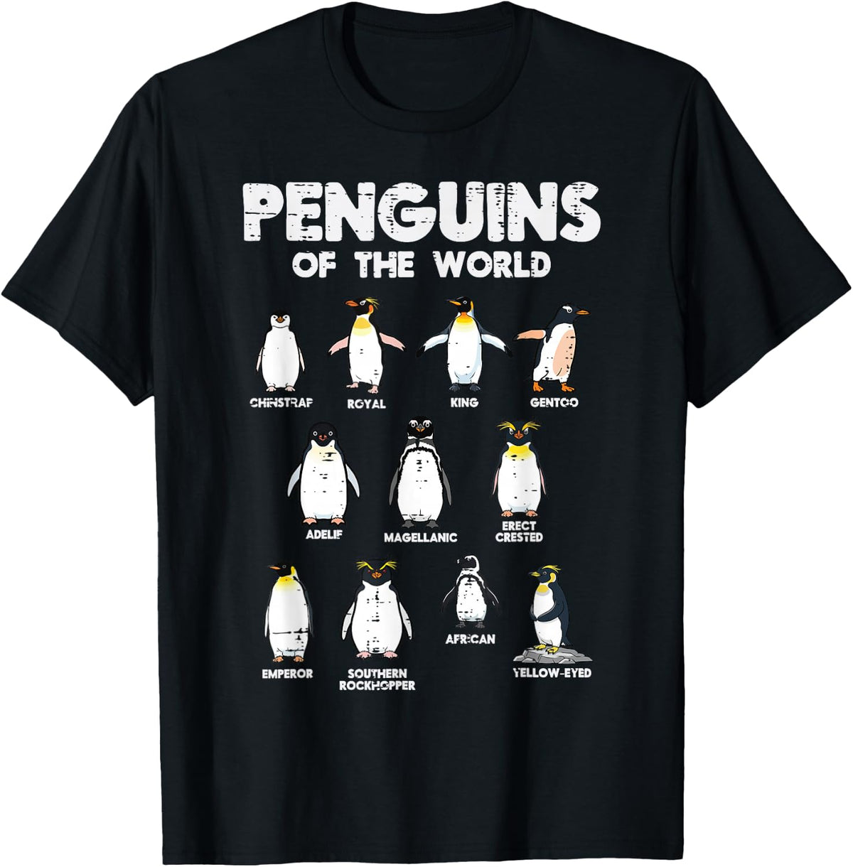 Penguins of The World Cute Animal Lover Men Women Kids Youth T-Shirt