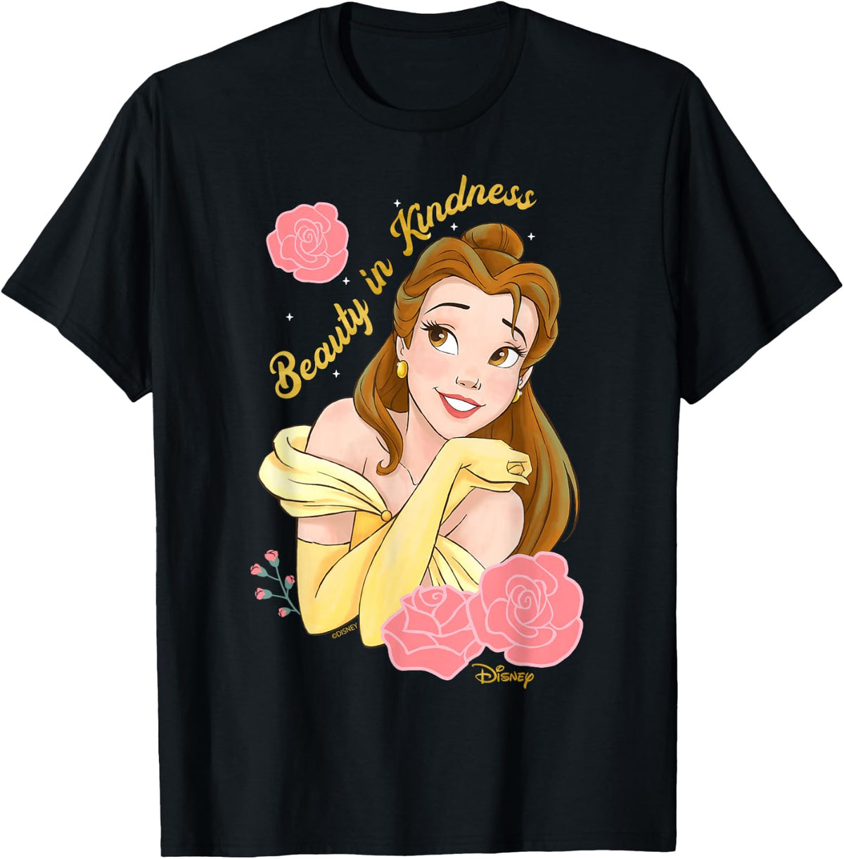 Disney Princess Belle Kindness Floral Art T-Shirt