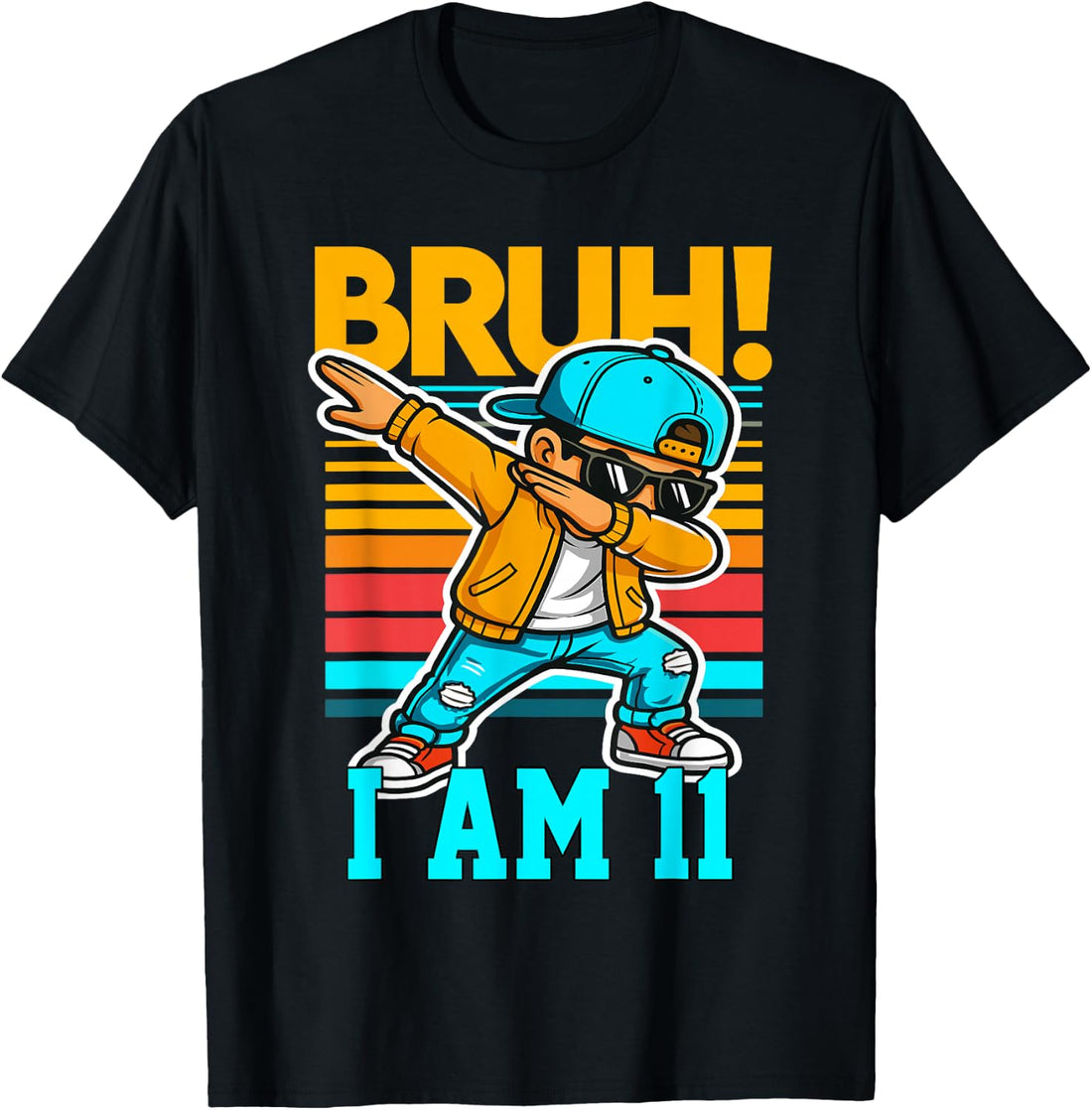 11 Year Old Birthday Girl Dabbing Bruh It's My 11th Birthday T-Shirt