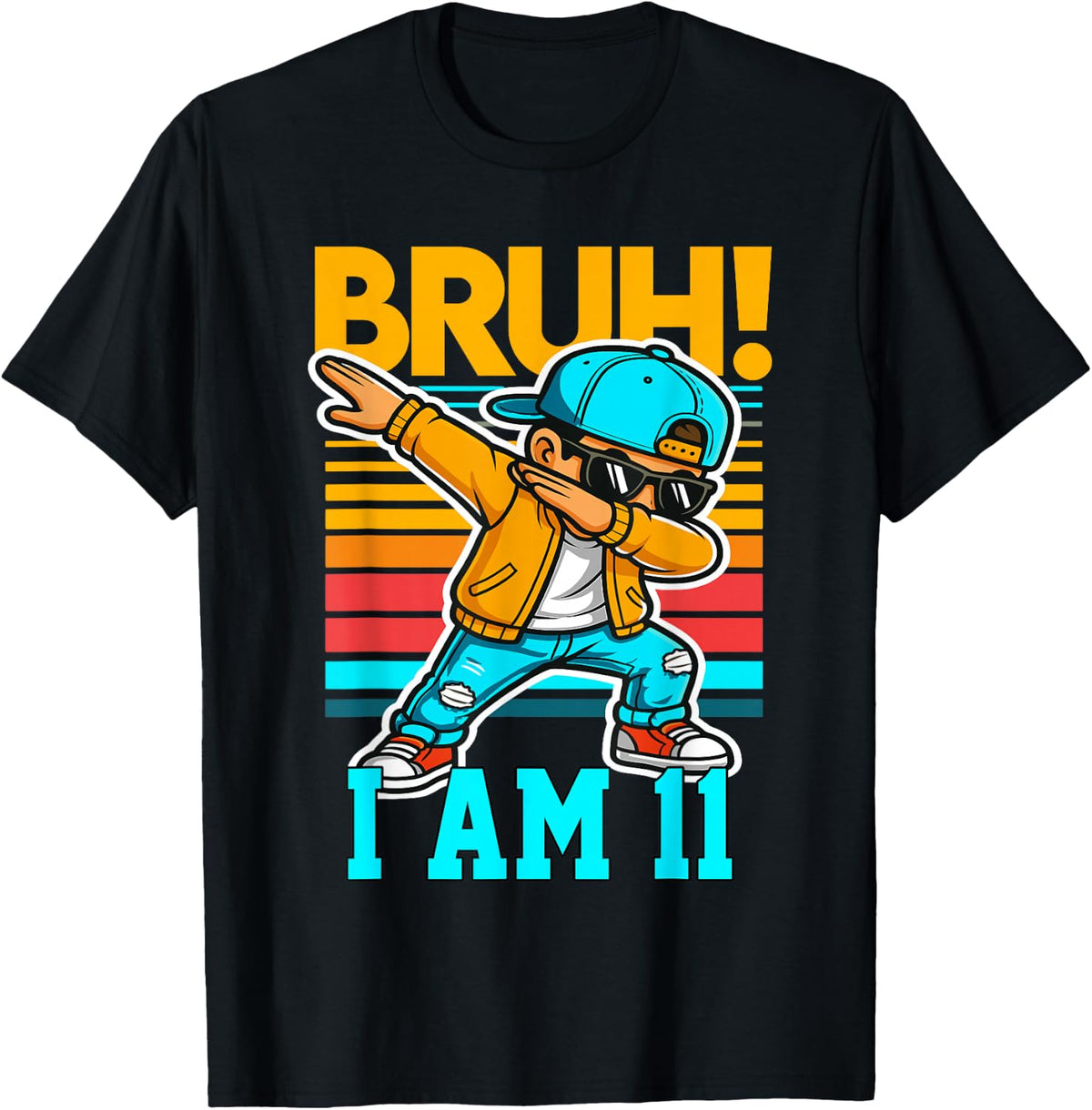 11 Year Old Birthday Girl Dabbing Bruh It's My 11th Birthday T-Shirt