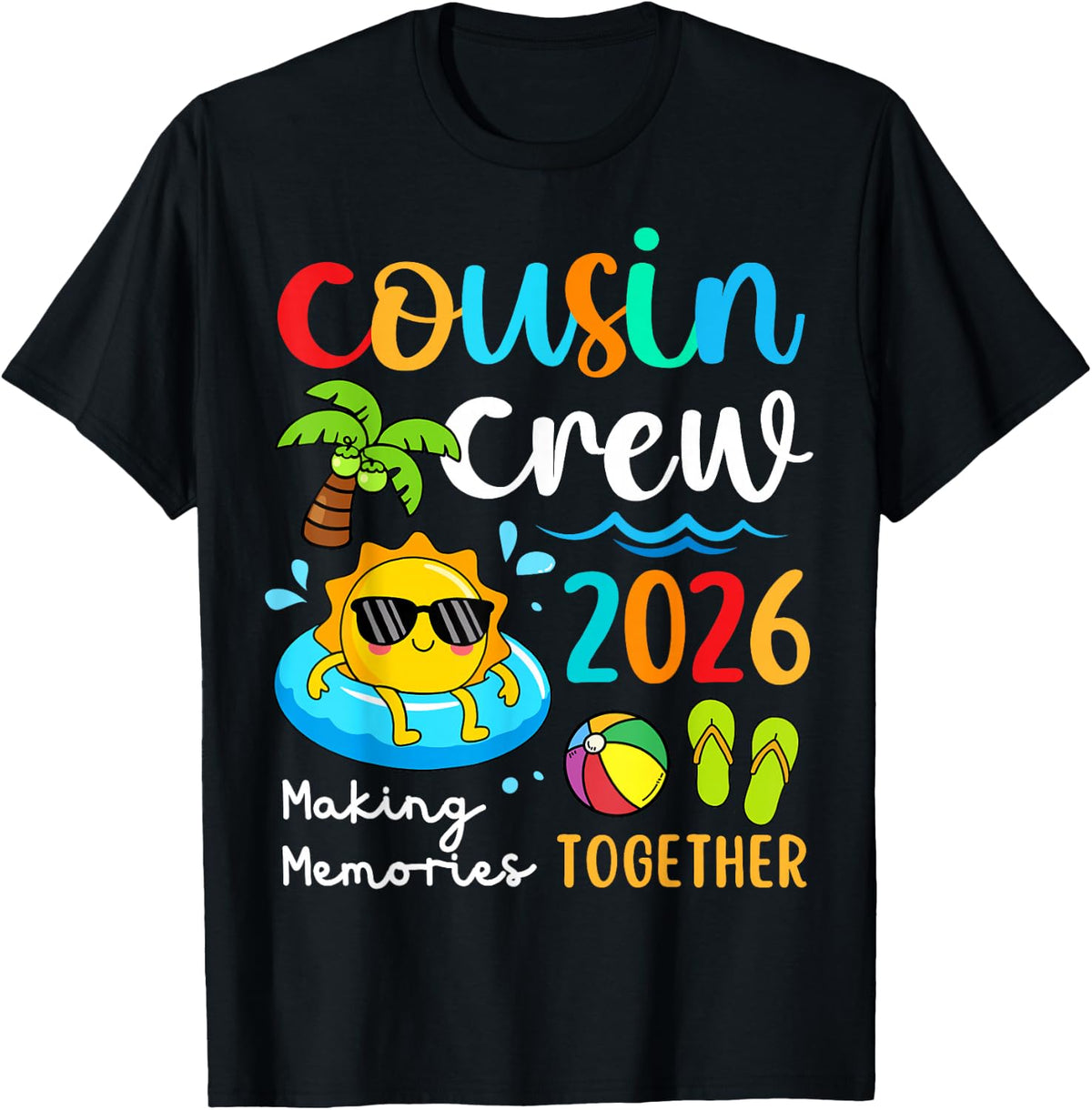 Cousin Crew 2026 Summer Vacation Beach Family Trips Matching T Shirts Tees for Men Women Kids
