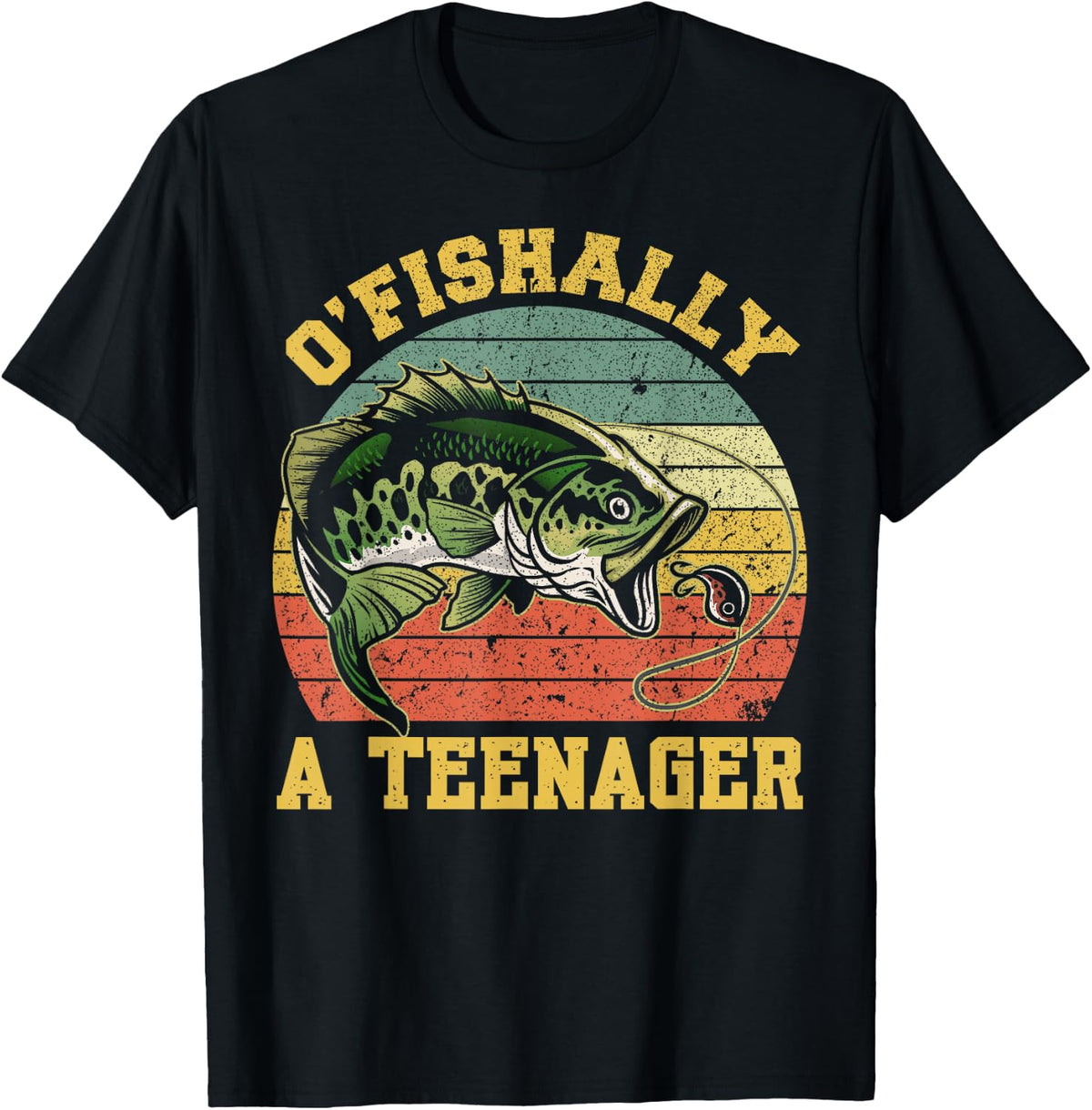 Vintage O'Fishally A Teenager Funny 13th Birthday Fishing T-Shirt