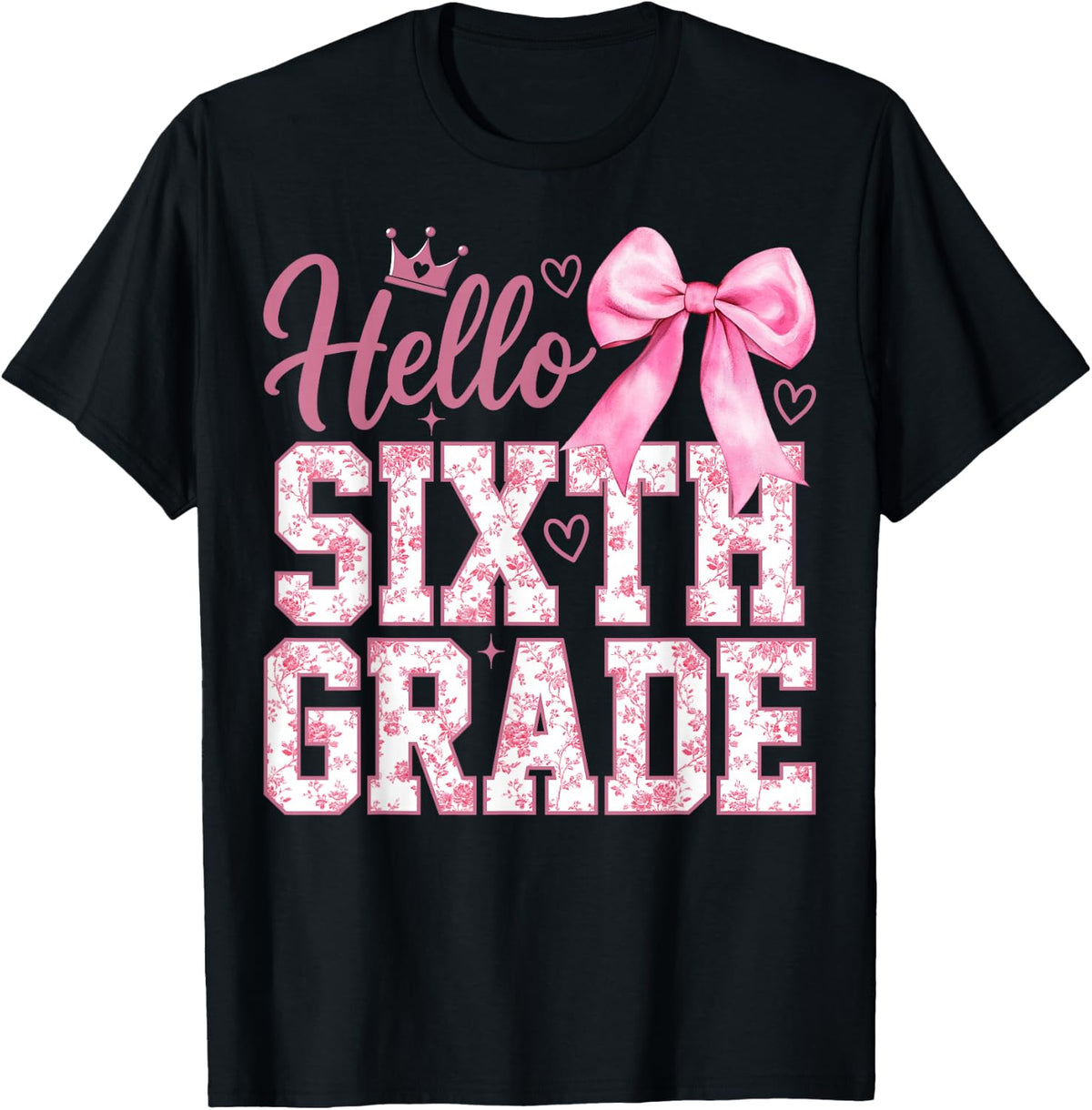 Hello 6th Grade Bow Teacher Back to School Sixth Grade T-Shirt