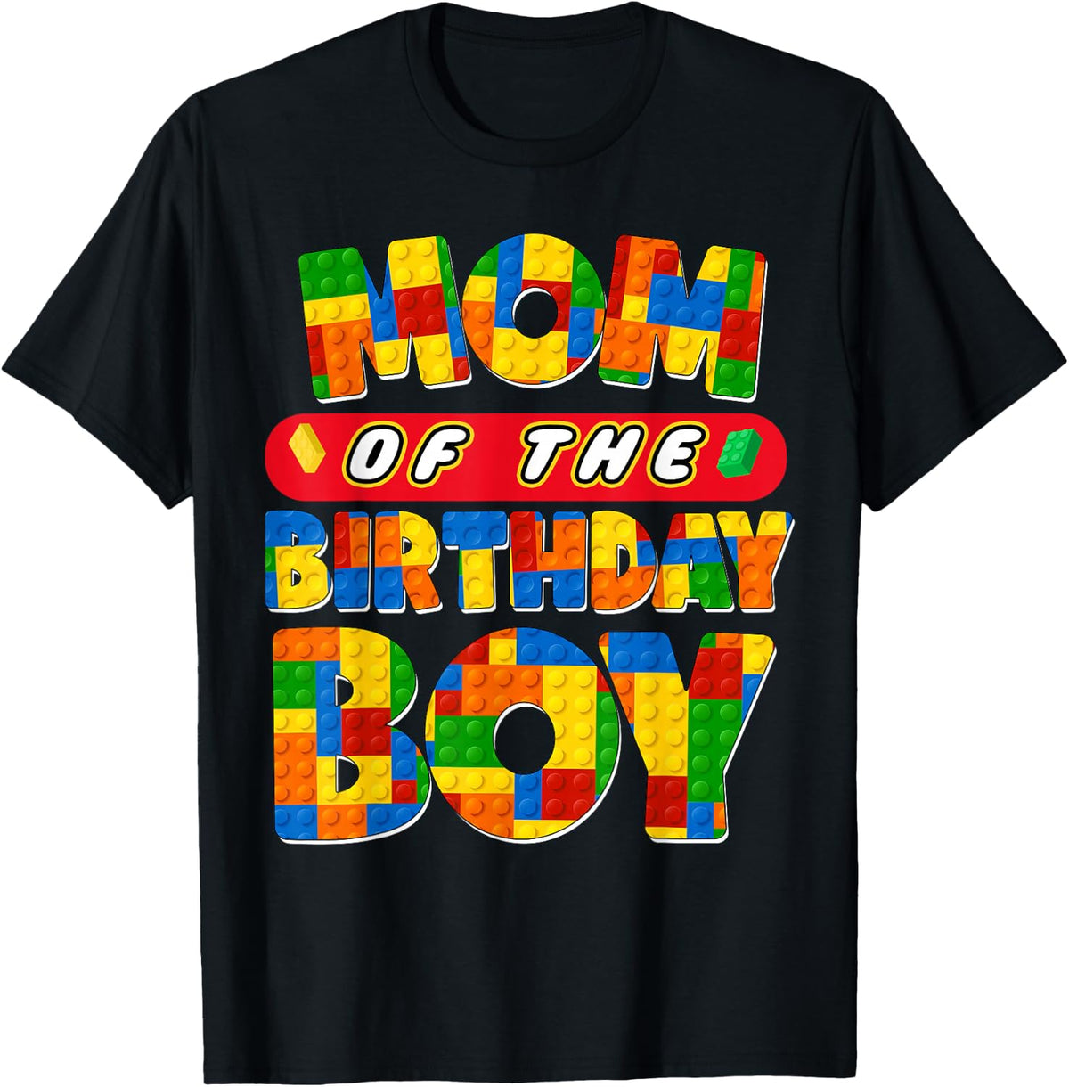 Mom and Dad Birthday Boy Building Bricks Family Party Decor T-Shirt
