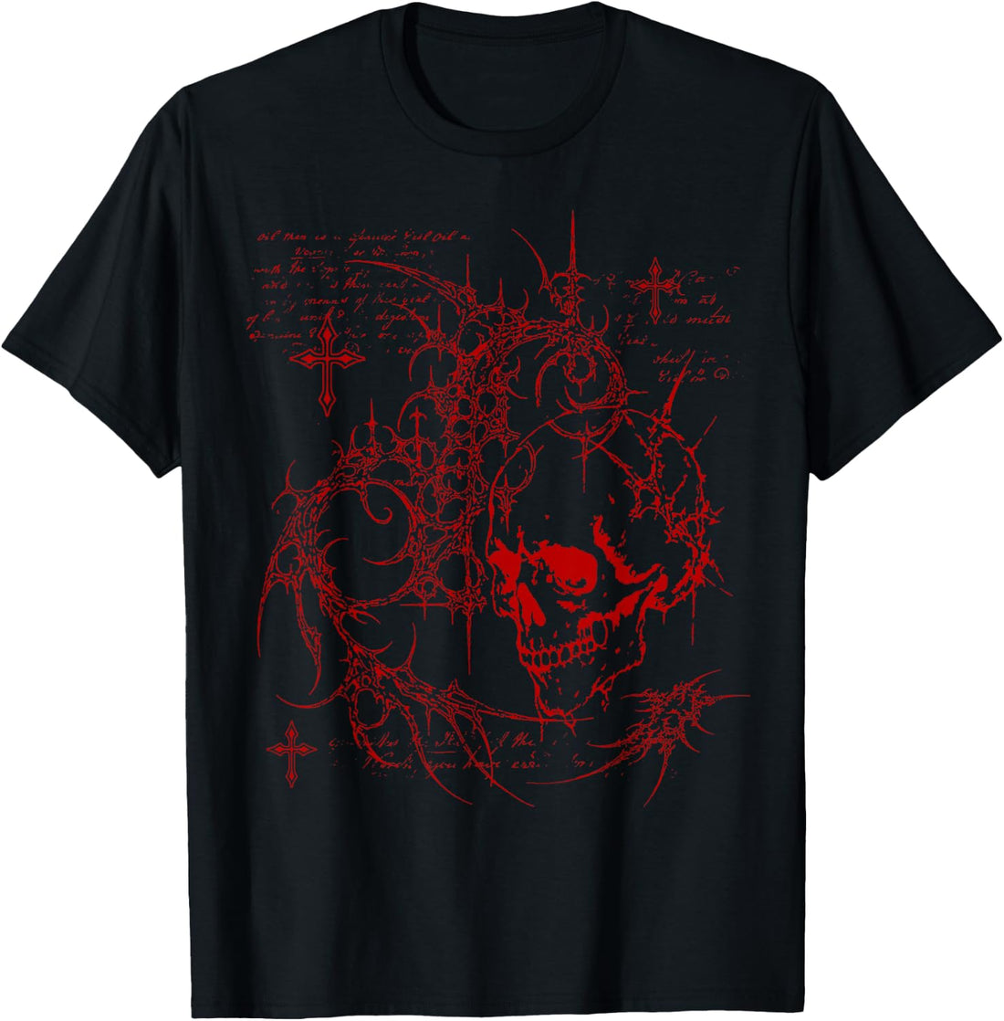 Y2K Grunge Red Skull Goth Alt Sigilism Vintage Graphic T-Shirt