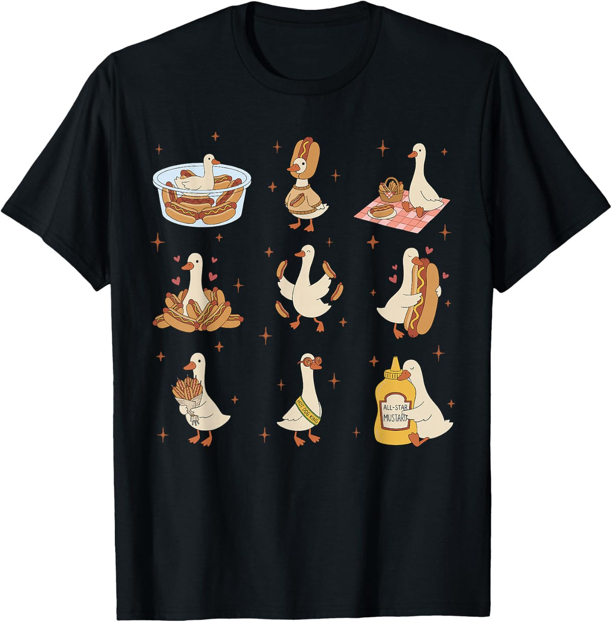 Hot Dog Lover Silly Goose Foodie Funny Hot Dog Meme T-Shirt
