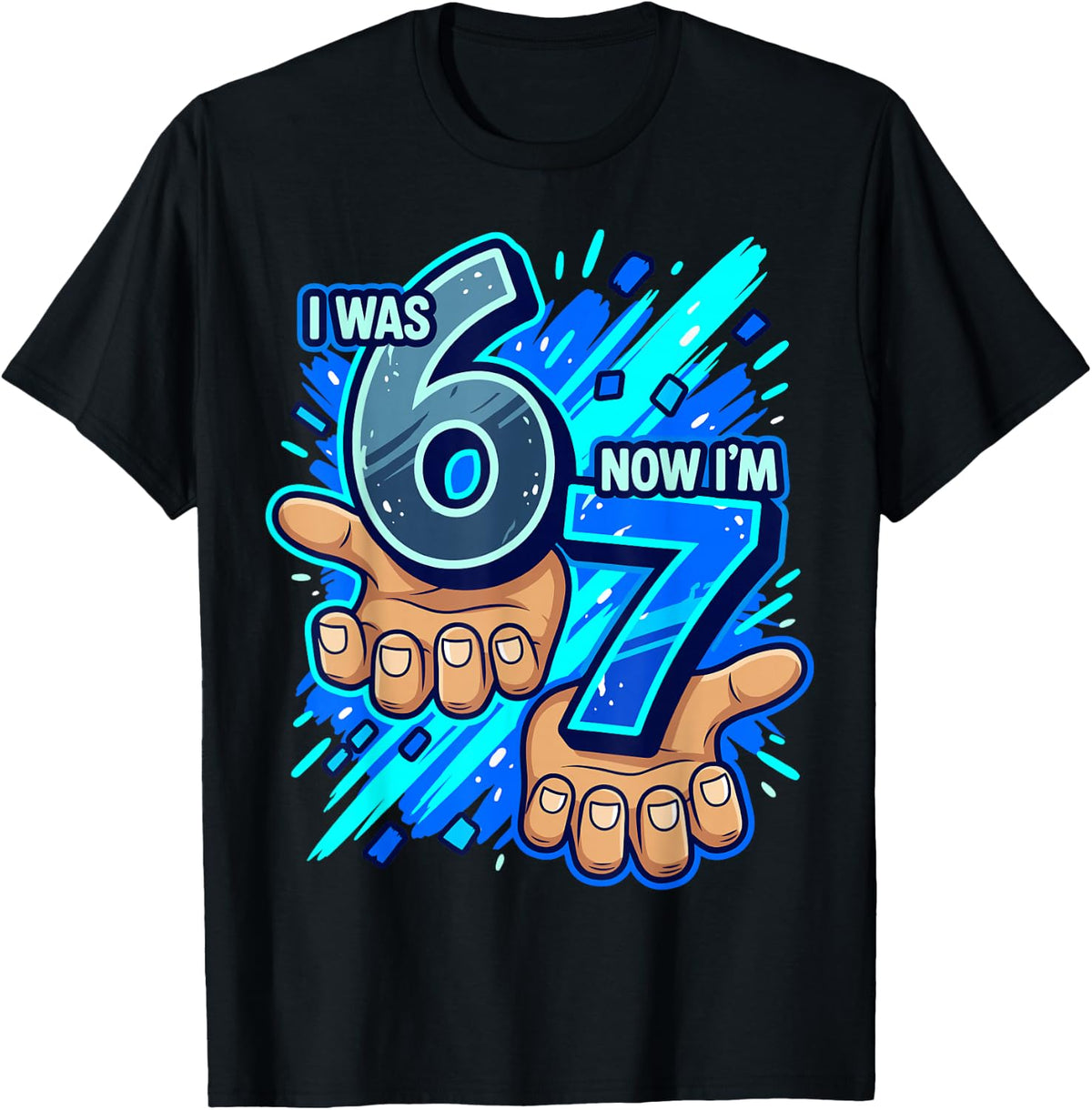 I was 6 Now I'm 7 7th Birthday 6 7 Birthday Boys T-Shirt