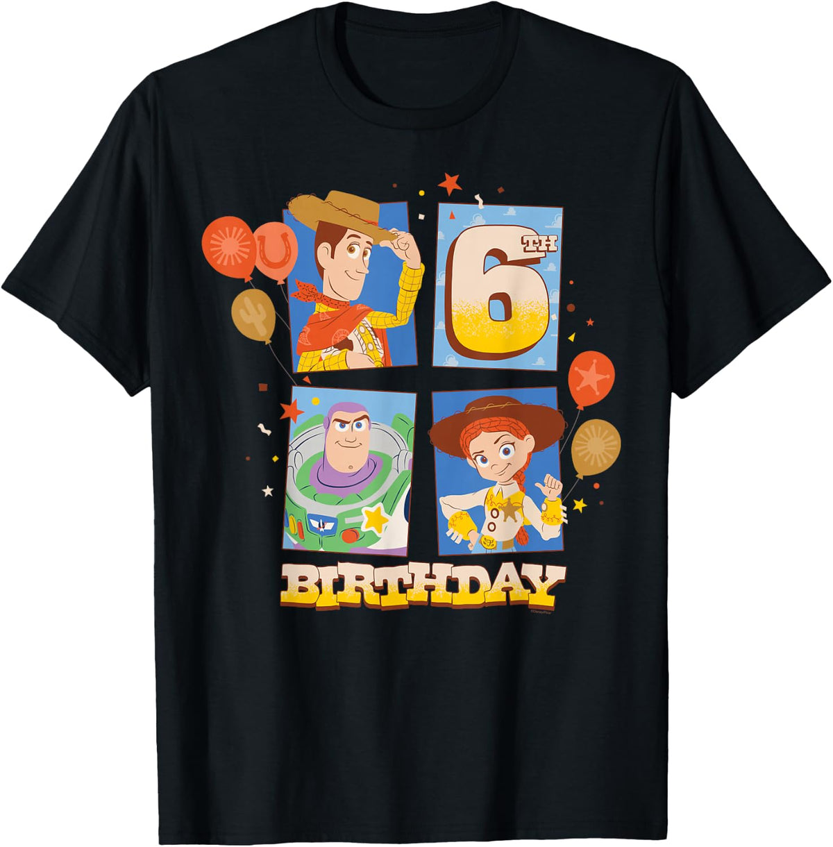 Disney and Pixar's Toy Story 6th Birthday Sixth B-Day Party T-Shirt