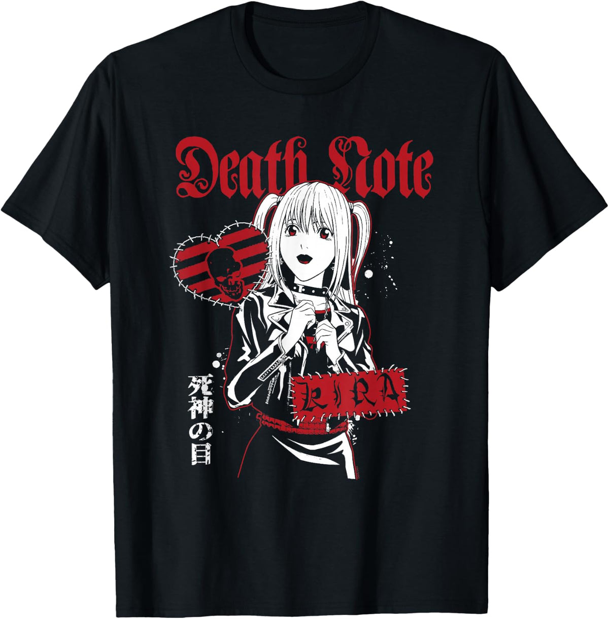 Death Note Misa Punk Patches Collage Anime T-Shirt