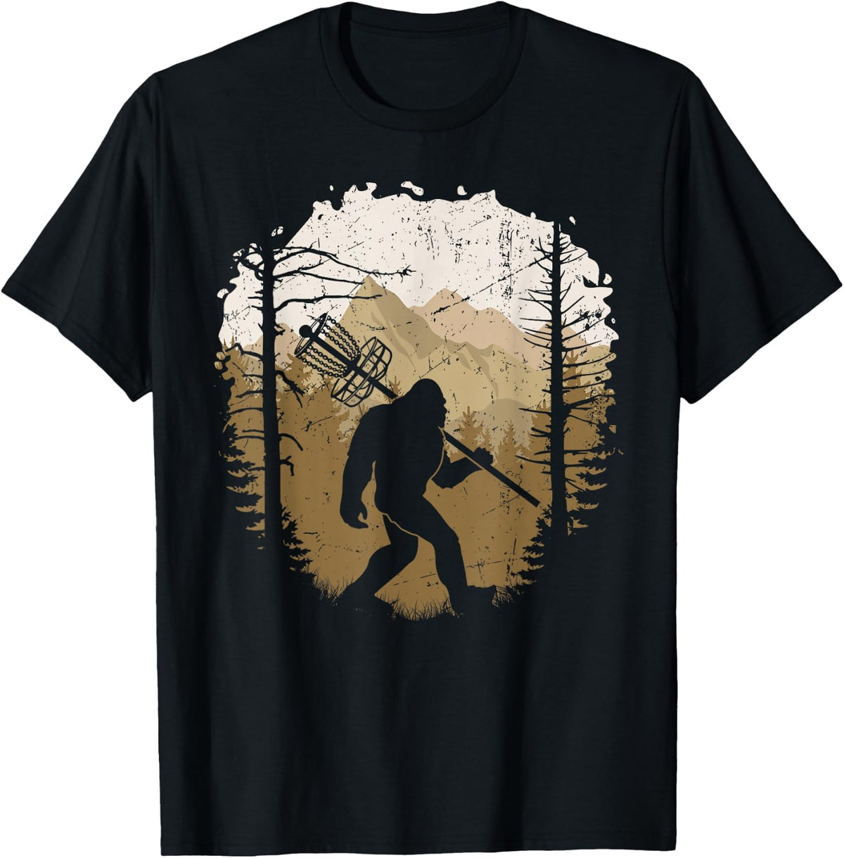 Funny Bigfoot Disc Golf Player Sasquatch Disc Golfing Sports T-Shirt