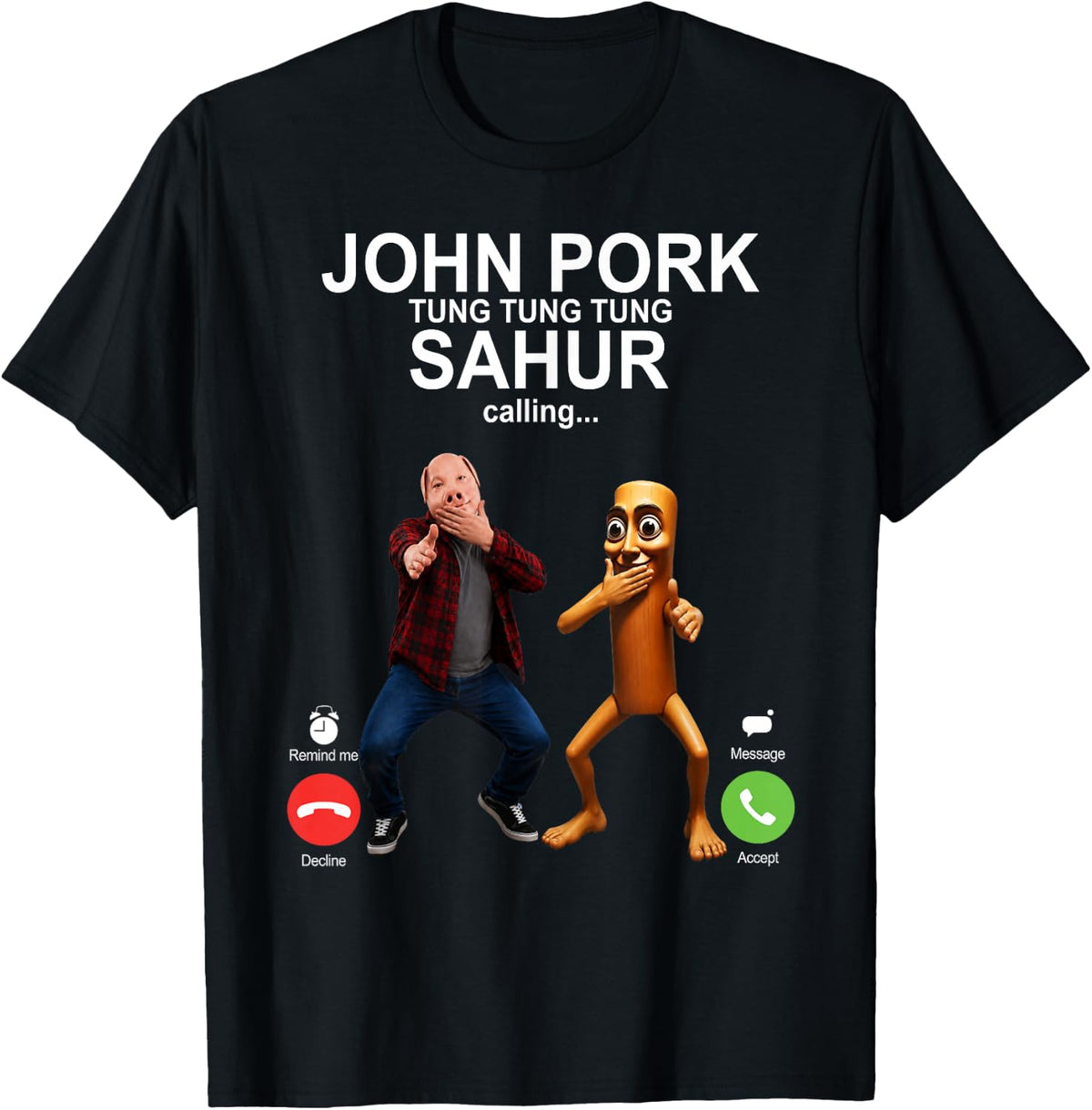 John Pork and Tung Tung Tung Sahur is Calling Scuba Dance T-Shirt