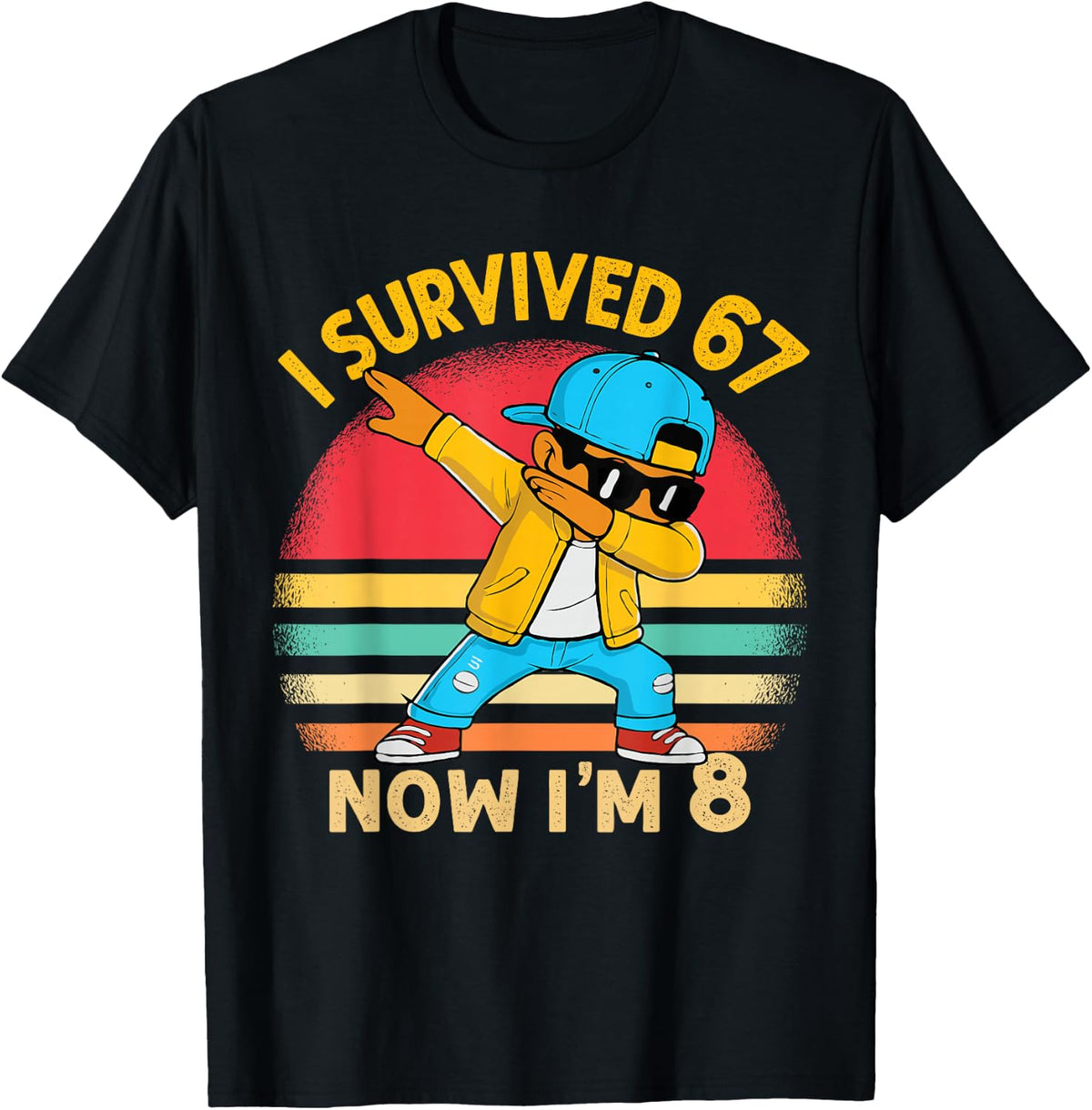 8th Birthday 67 Six Seven Dabbing Boy I'm 8 Year Old Bruh T-Shirt