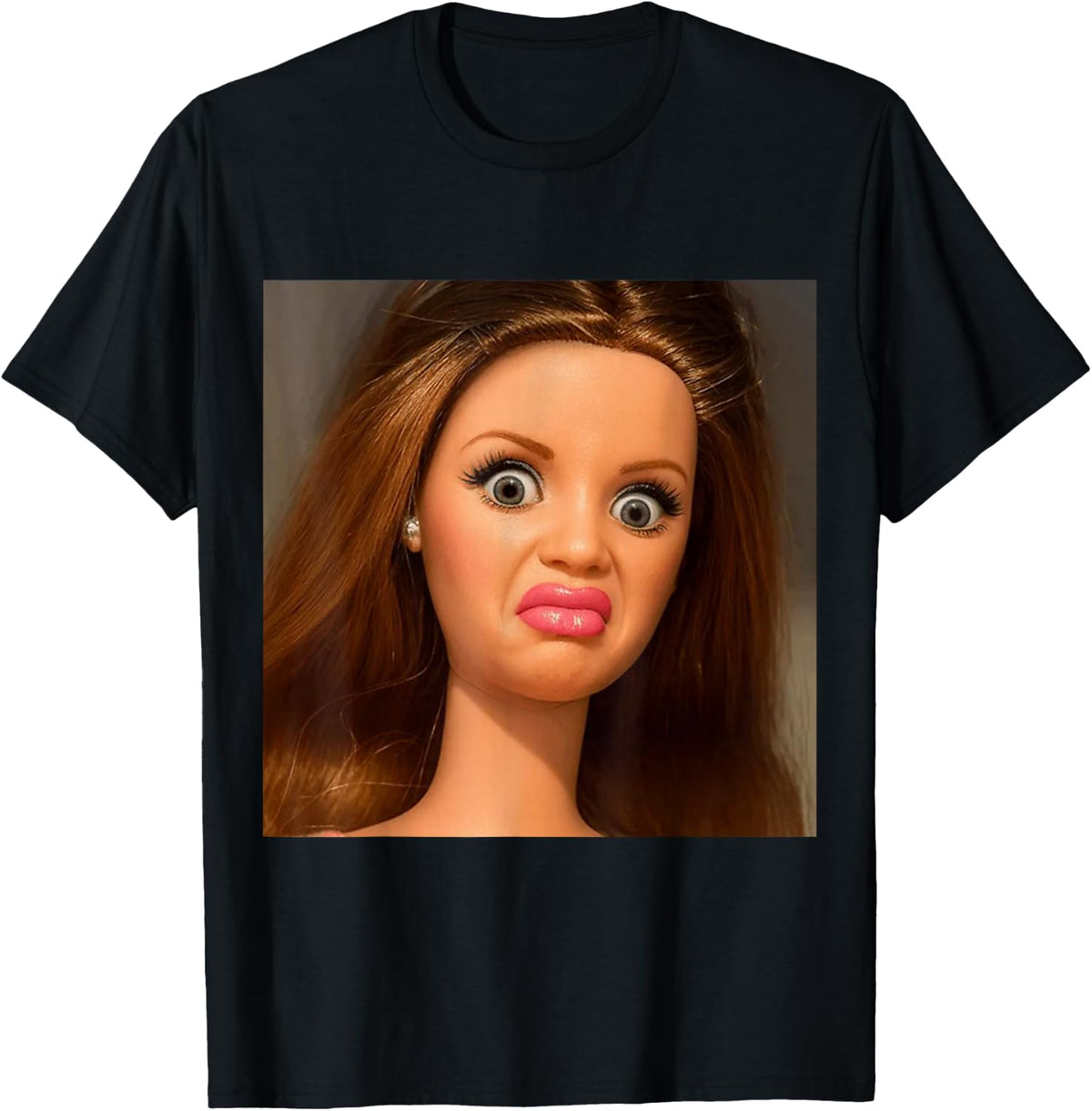 Funny Disgusting Doll face Meme Hilarious Sarcastic Brainrot T-Shirt