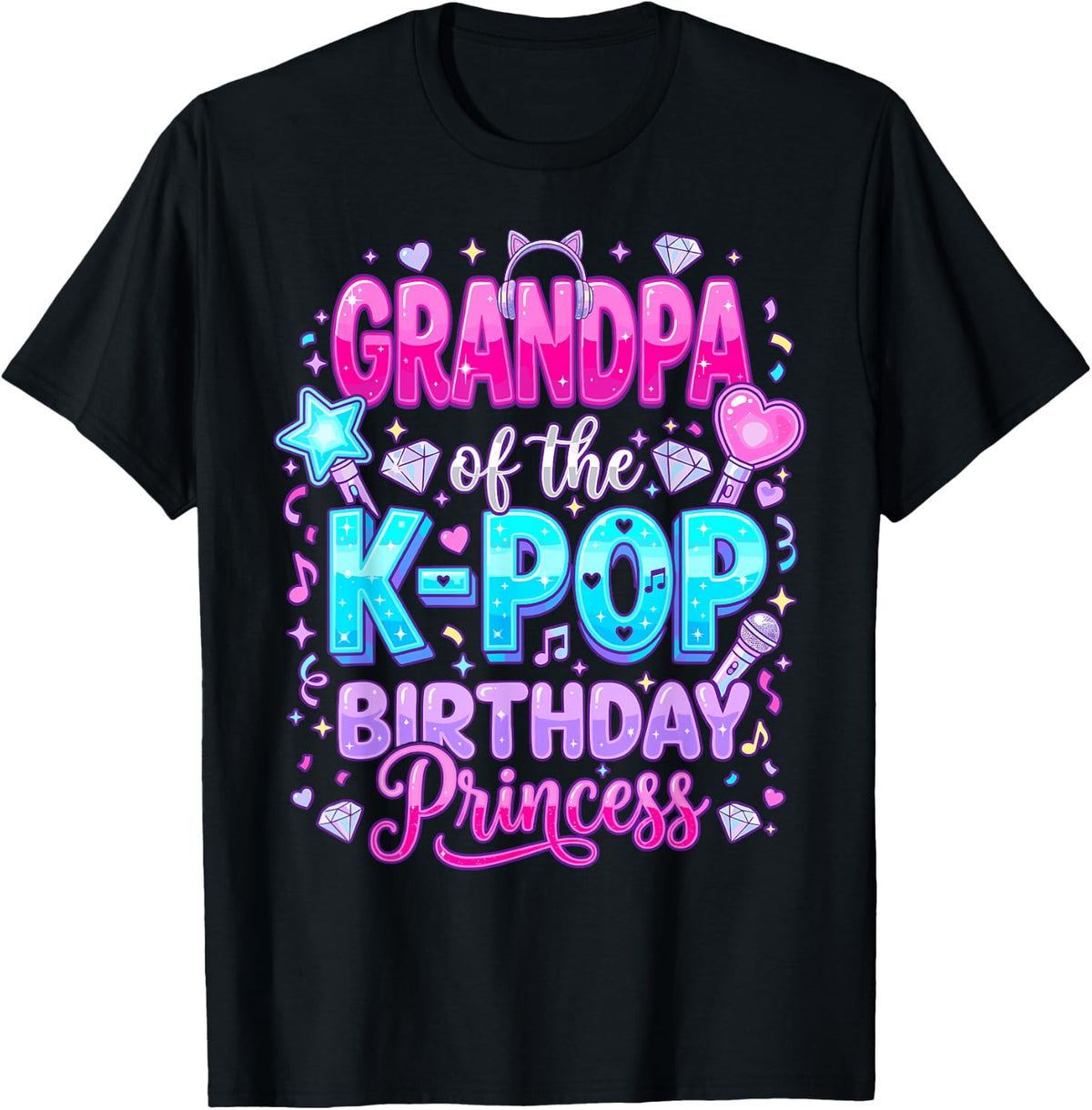Grandpa of The K-Pop Birthday Princess Korean Music T-Shirt