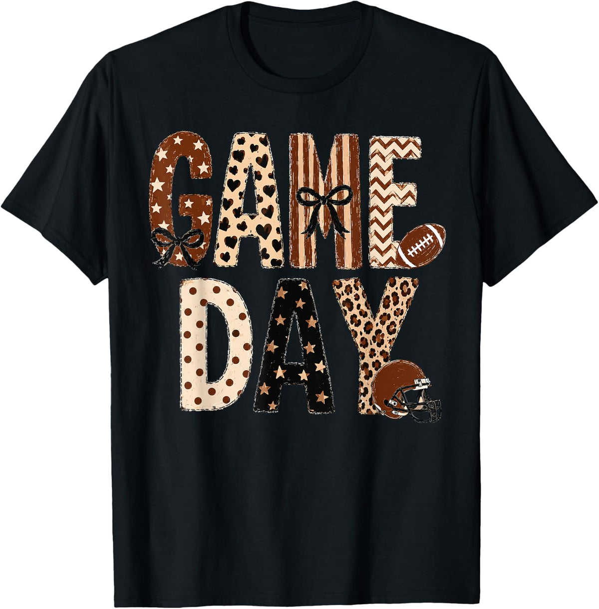 Preppy Game Day Football Mom Mama Touch Down Season Girly T-Shirt
