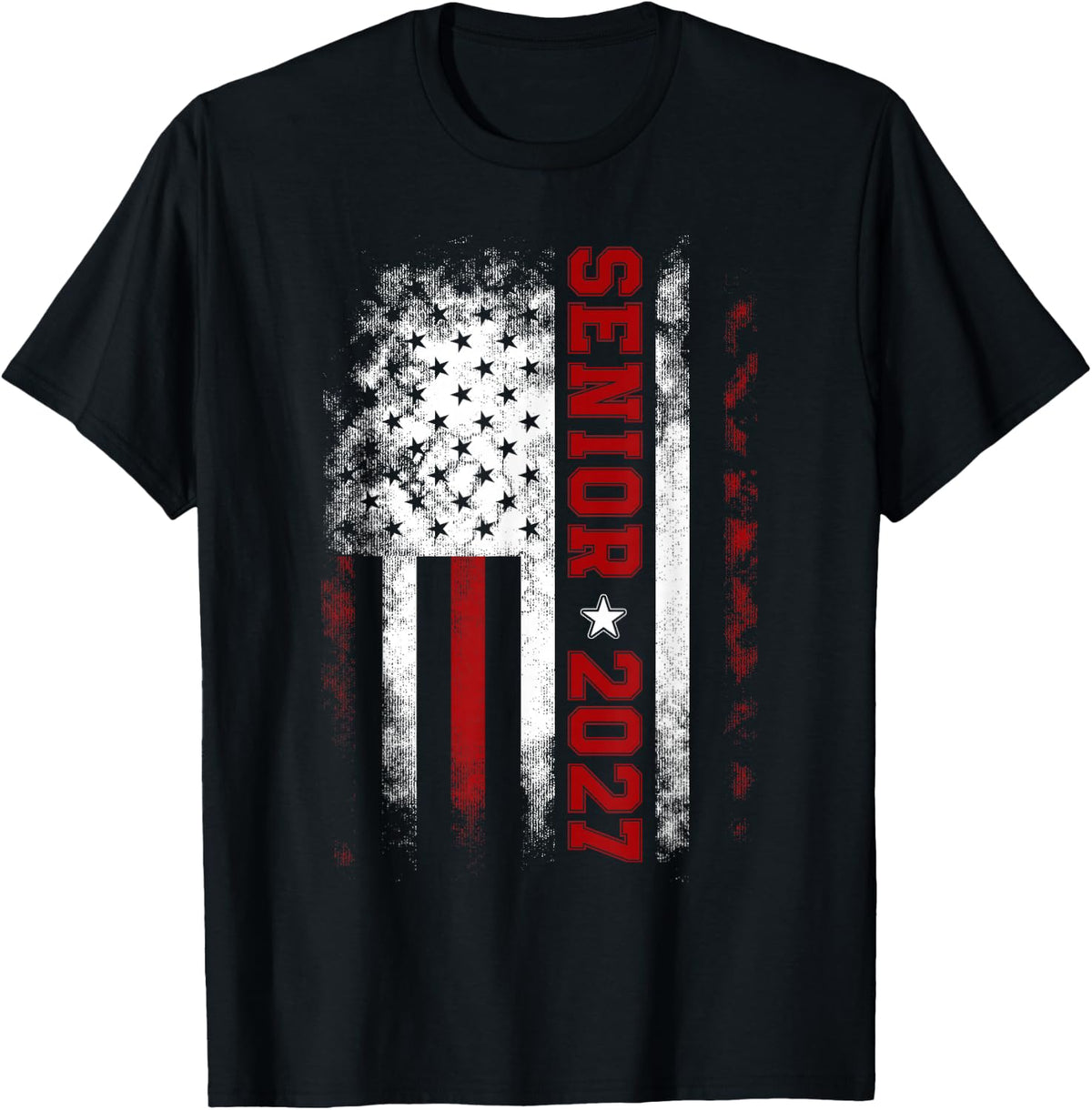 Senior Class of 2027 Back to High School American USA Flag T-Shirt
