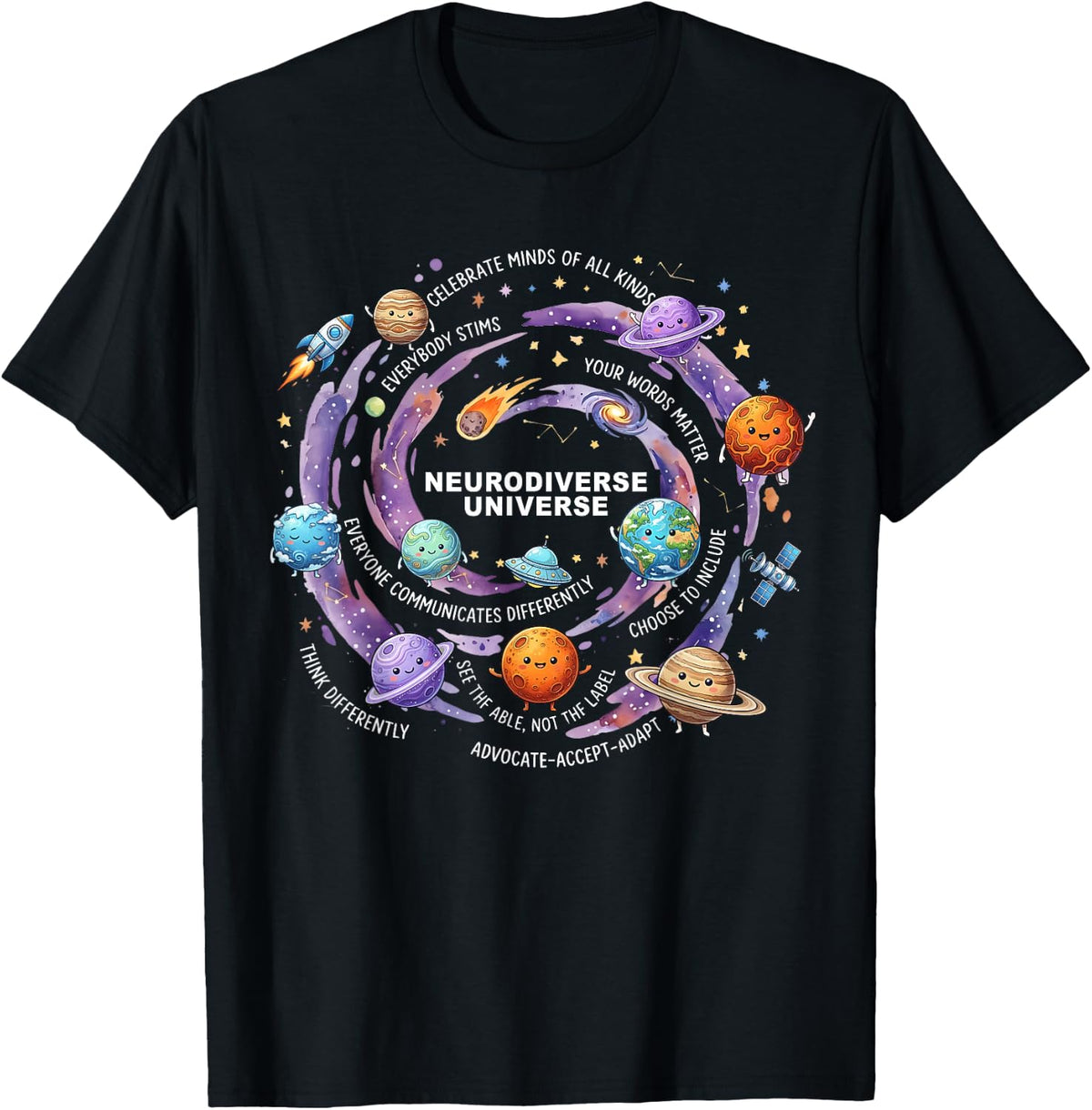Neurodiverse Universe IEP Special Ed Paraprofessional para T-Shirt