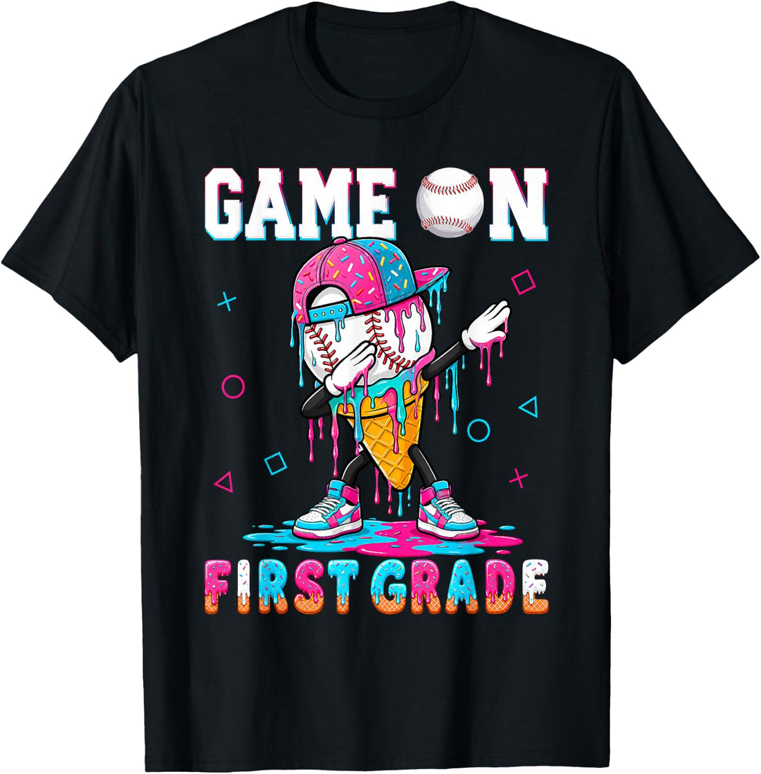 1st Grade First Day of First Grade Baseball Drip for Boys T-Shirt