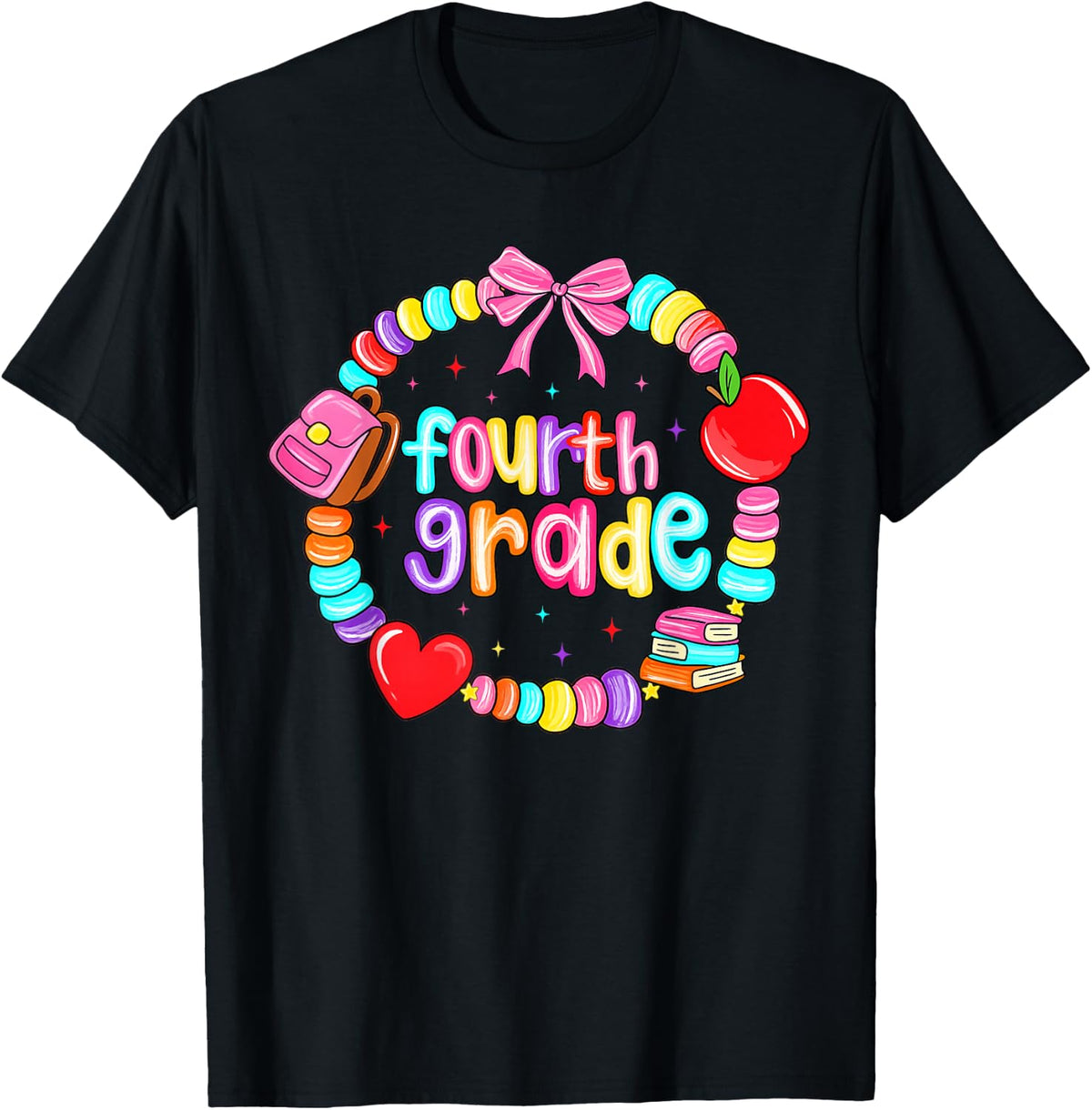 4th Grade for Girls Back to School First Day Fourth Grade T-Shirt
