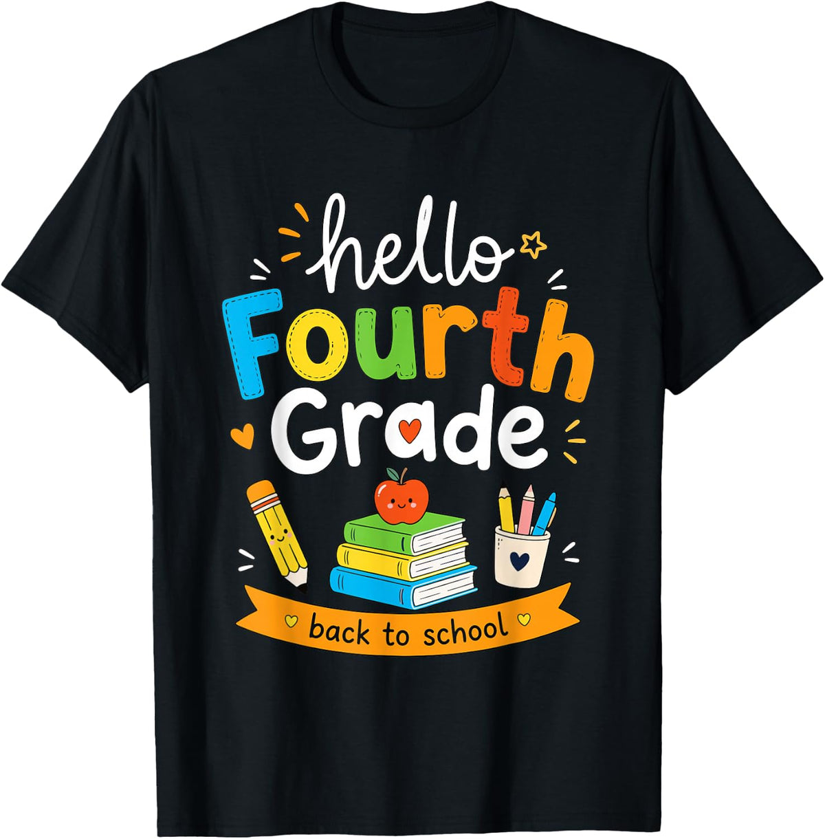 Hello Fourth Grade Cute 4th Grade First Day of School Kids T-Shirt