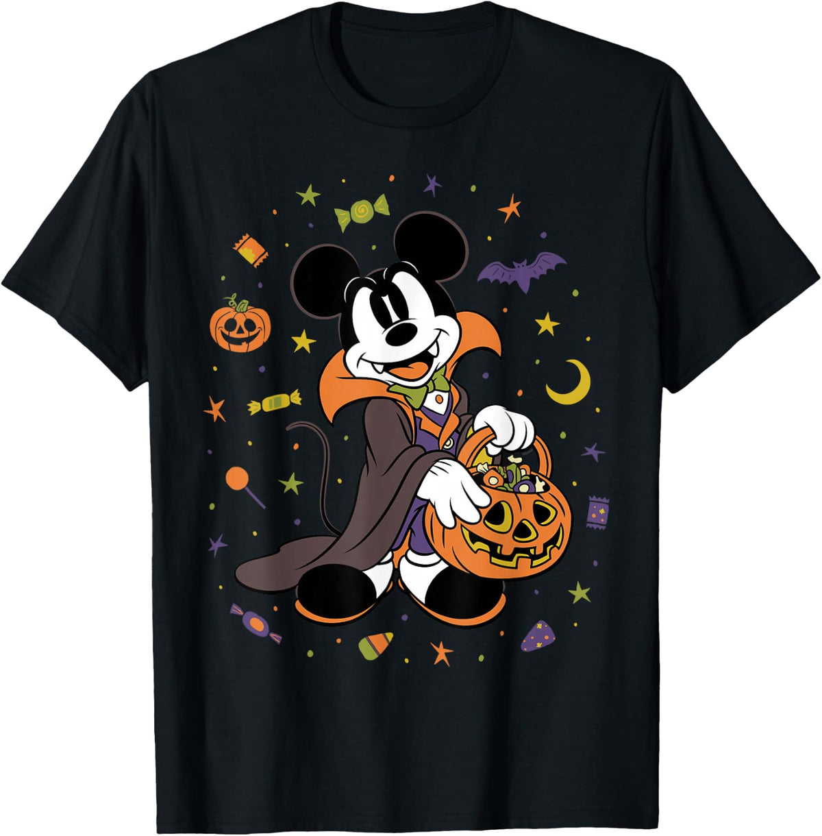 Disney Mickey Mouse Halloween Vampire Trick-or-Treat Icons T-Shirt