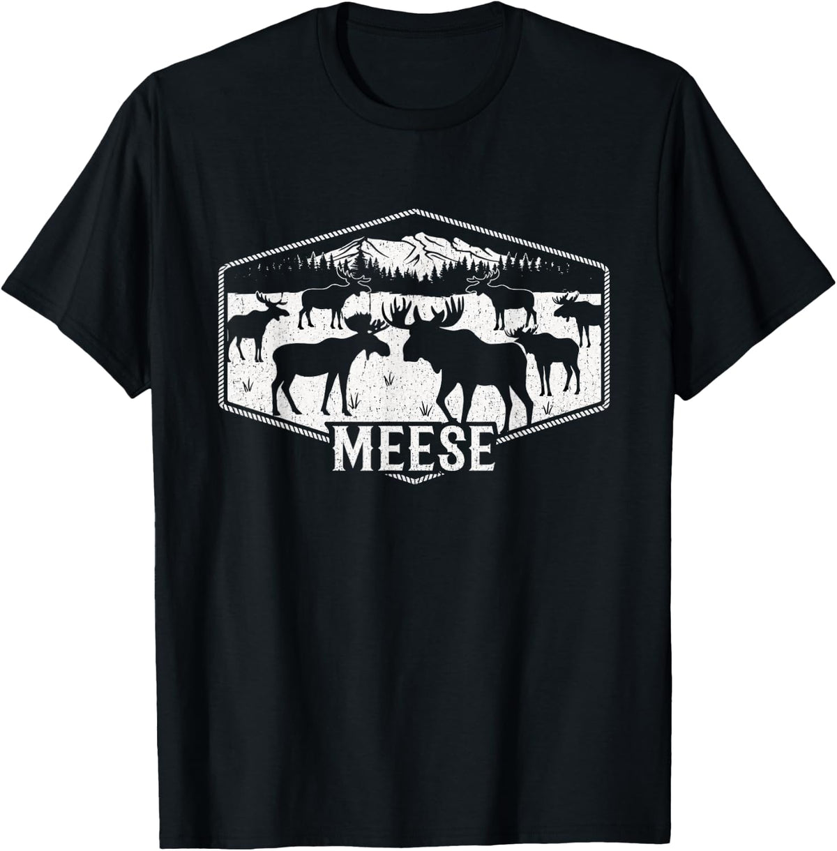 Meese Funny Moose Humor Camping Wildlife Outdoor Nature T-Shirt
