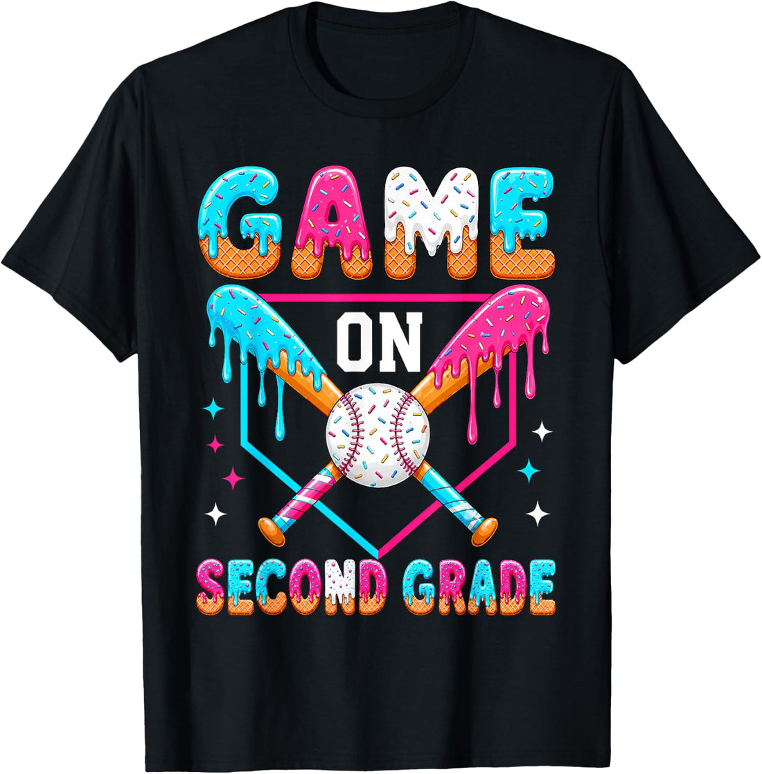 2nd Grade Baseball Drip for Boys First Day of Second Grade T-Shirt