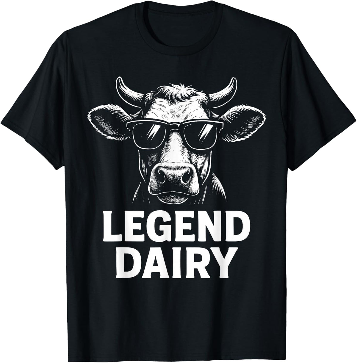 Legend Dairy Cool Cow Sunglasses Funny Farming Cow Pun T-Shirt