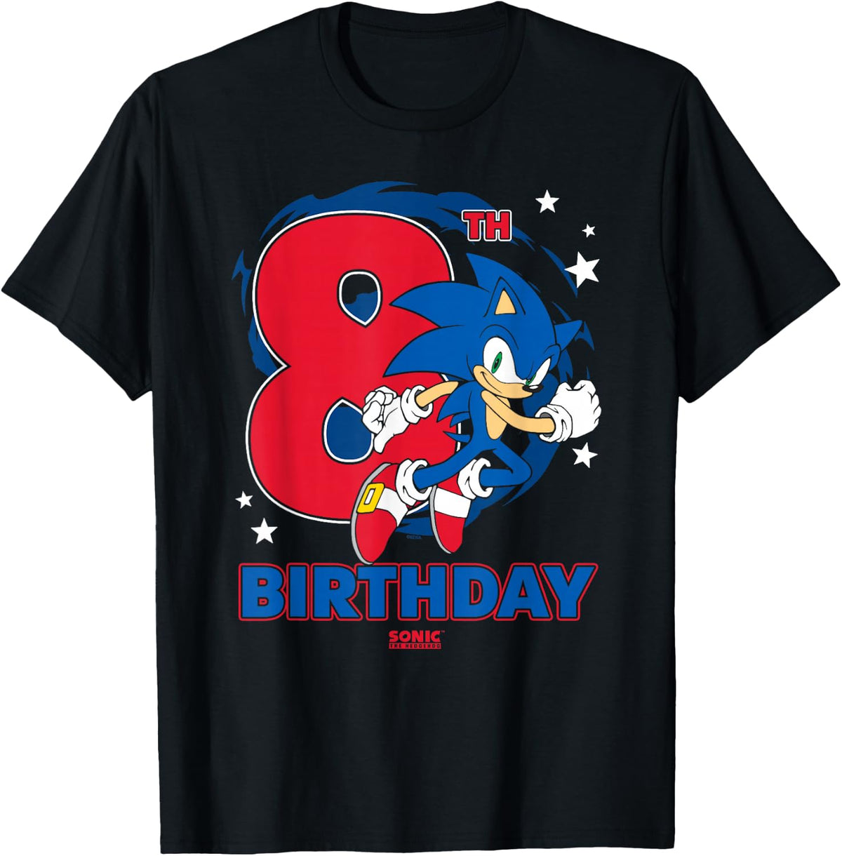 Sonic The Hedgehog Epic Sonic 8th Birthday Big Chest Logo T-Shirt
