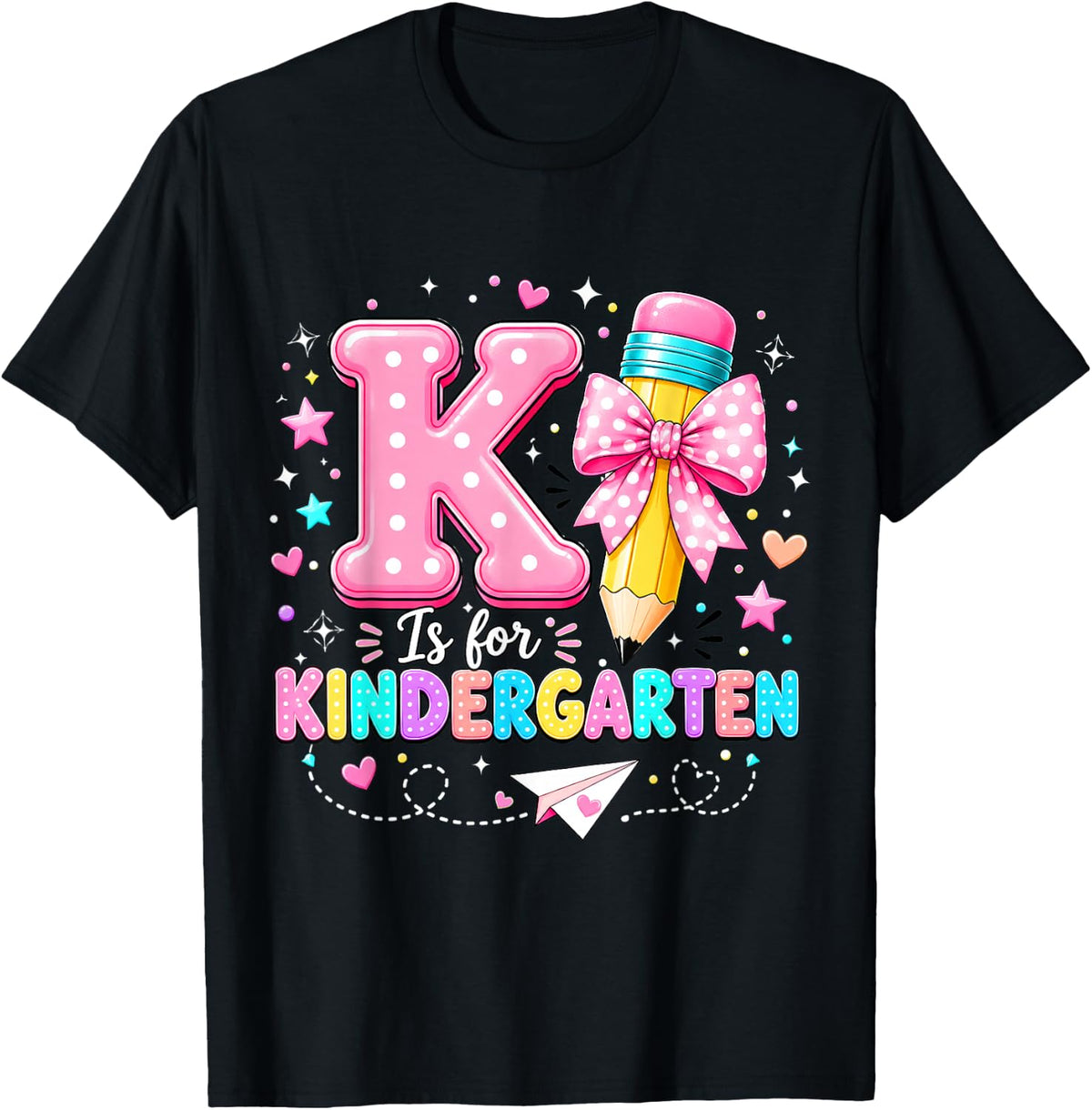 K is for Kindergarten Teacher Coquette Bow Back to School T-Shirt