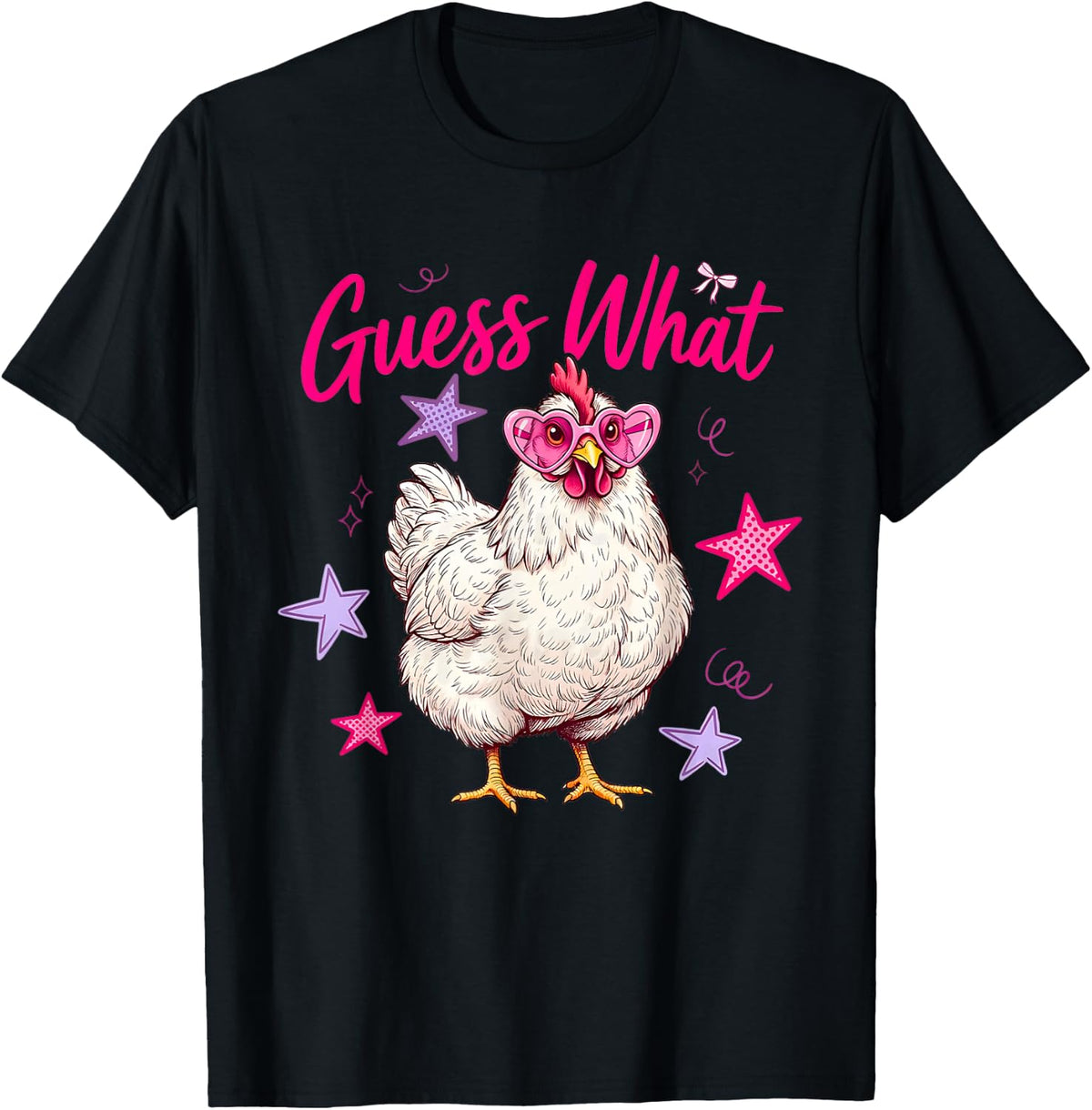 Guess What Chicken Butt Funny Chicken Meme Humor 2 Sided T-Shirt