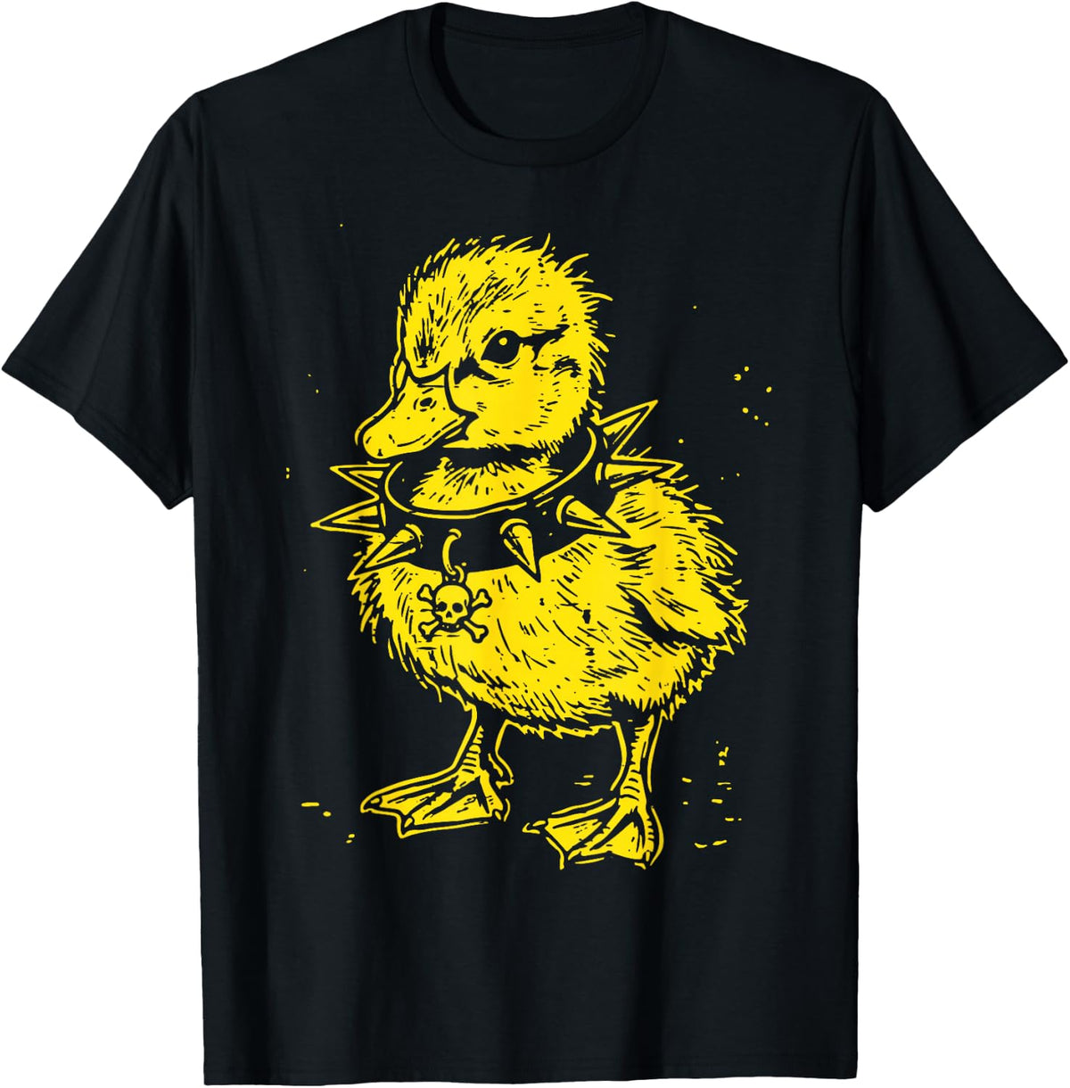 Punk Duck Spike Collar Cute Duckling Goth Men Women Kids T-Shirt