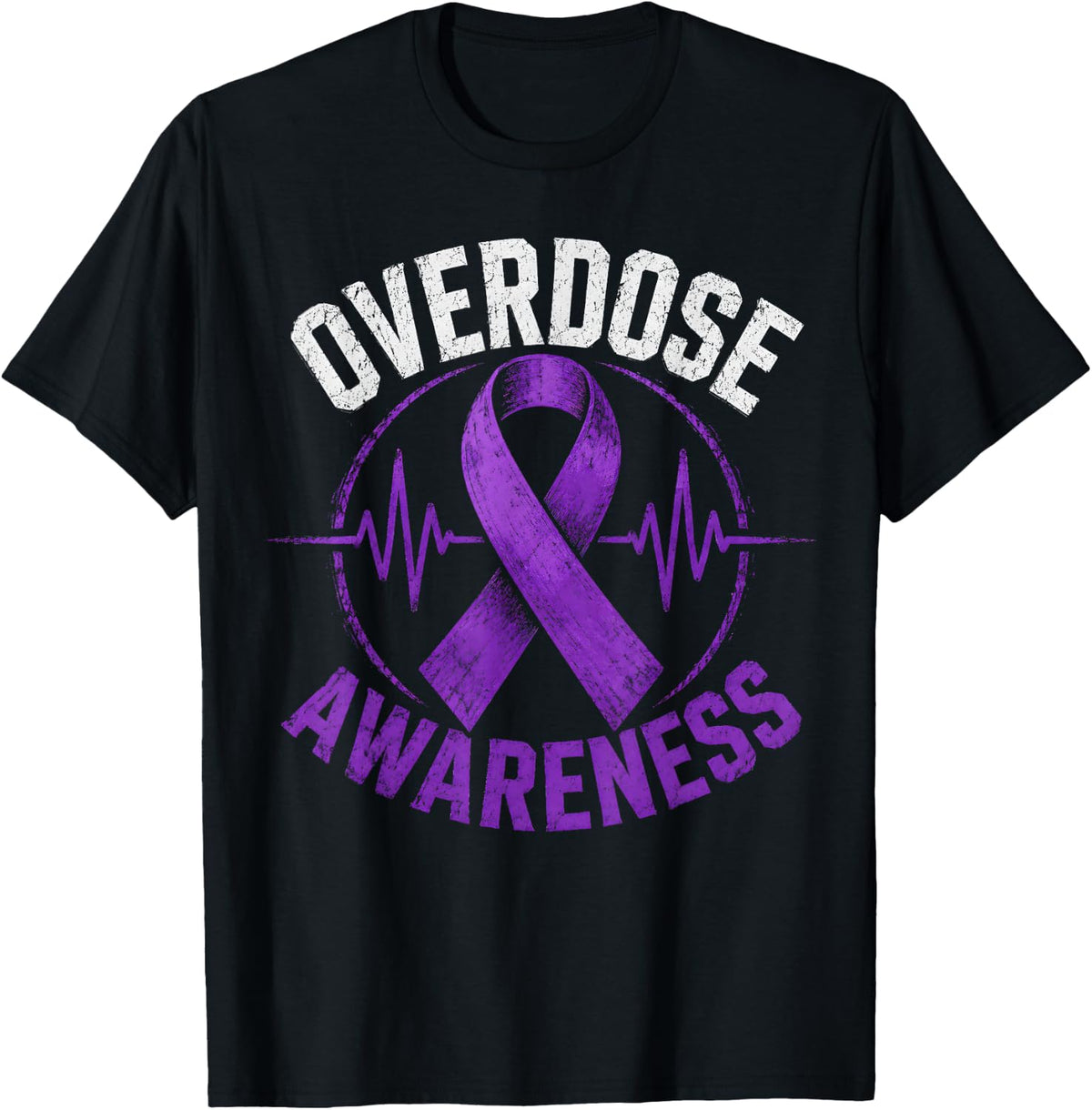 Overdose Awareness Purple Ribbon T-Shirt