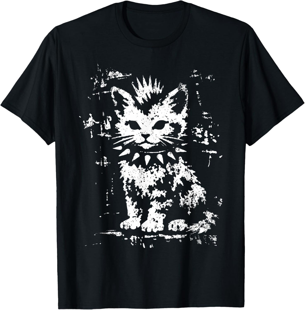Punk Kitten Funny Mohawk Cat Rock Grunge Women Men T-Shirt